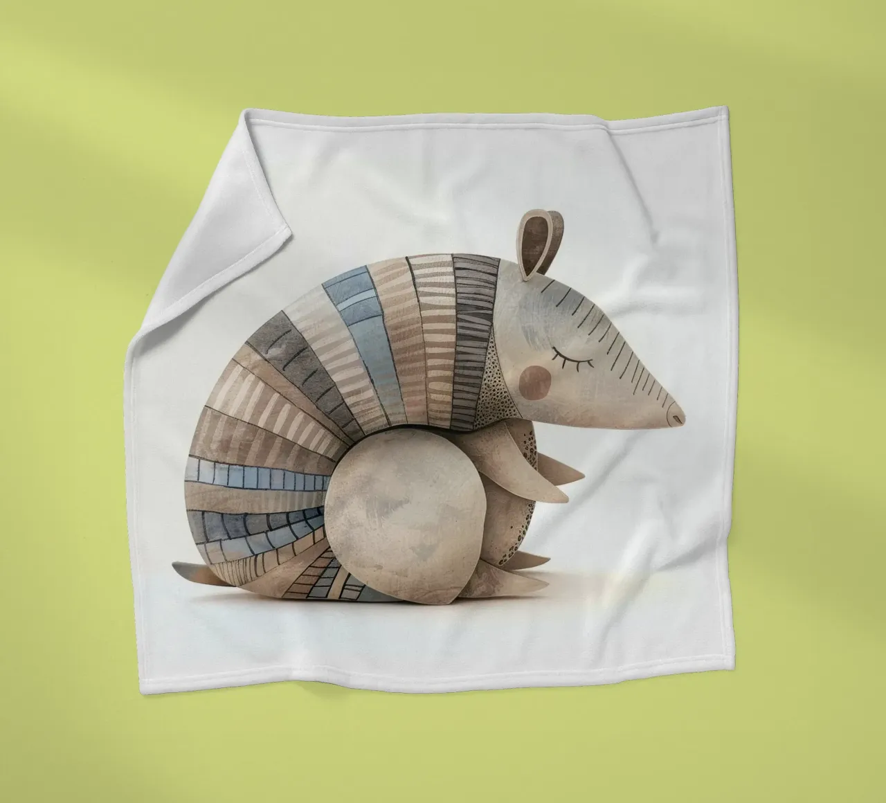 Ceramic Armadillo Figurine with Segmented Shell Pattern fleece blanket by DesignDoodle
