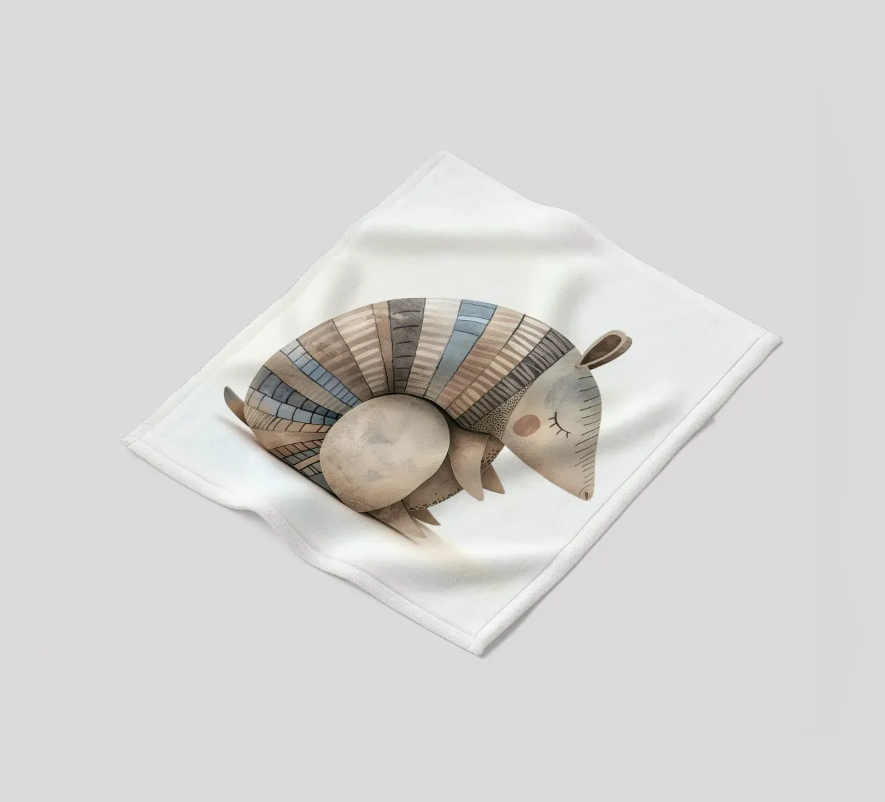 Ceramic Armadillo Figurine with Segmented Shell Pattern fleece blanket by DesignDoodle