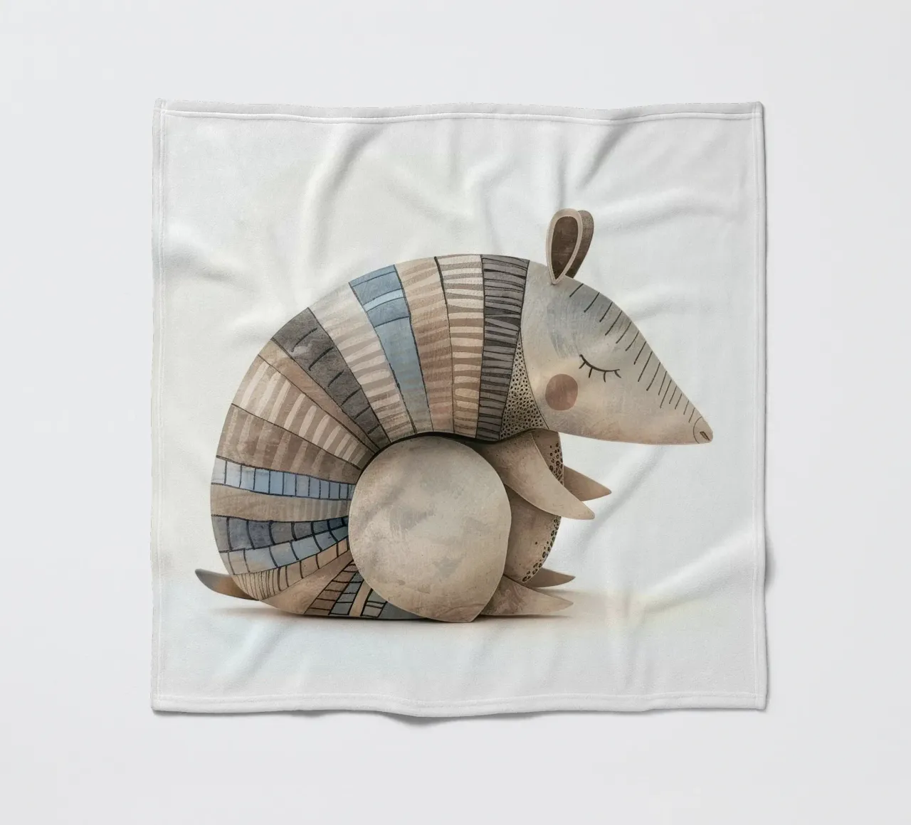 Ceramic Armadillo Figurine with Segmented Shell Pattern fleece blanket by DesignDoodle