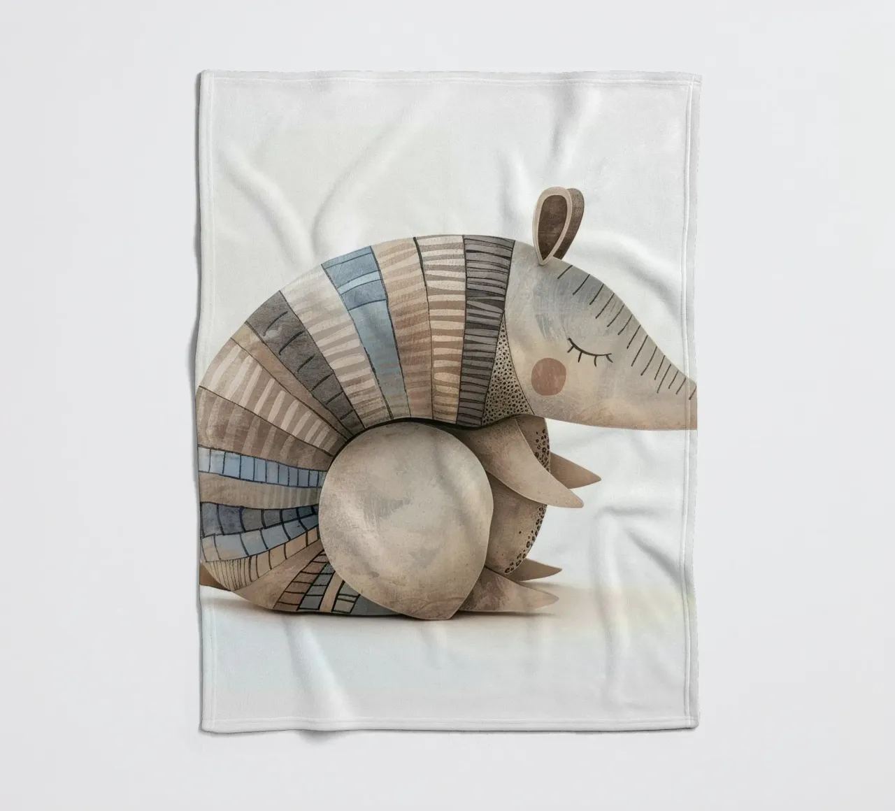 Ceramic Armadillo Figurine with Segmented Shell Pattern fleece blanket by DesignDoodle
