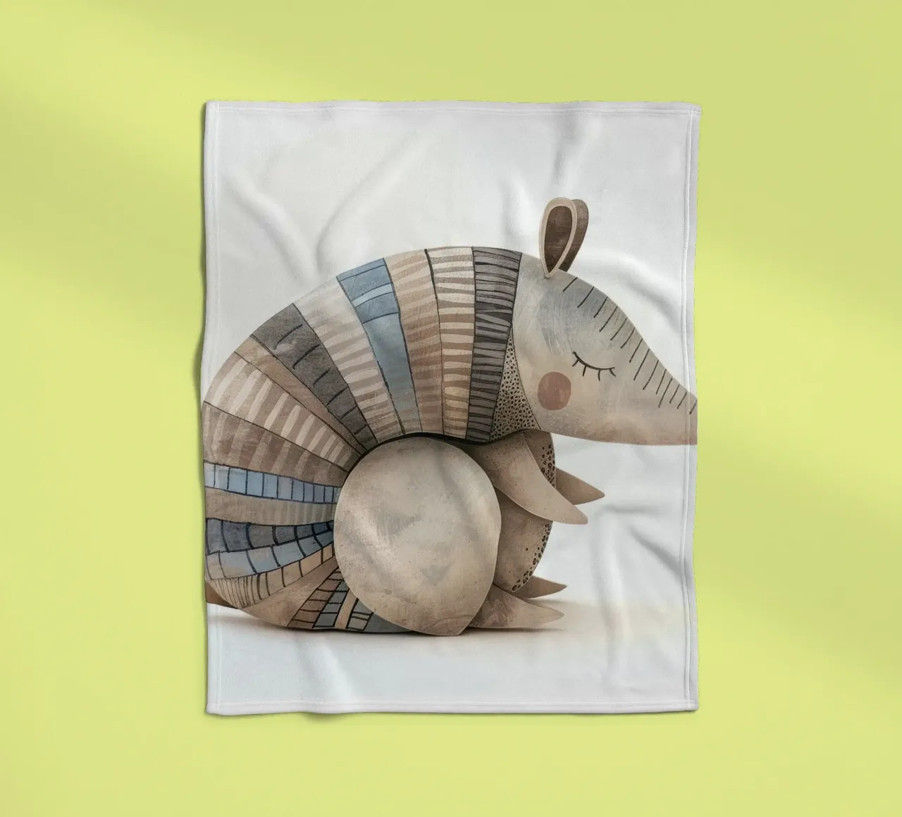 Ceramic Armadillo Figurine with Segmented Shell Pattern fleece blanket by DesignDoodle