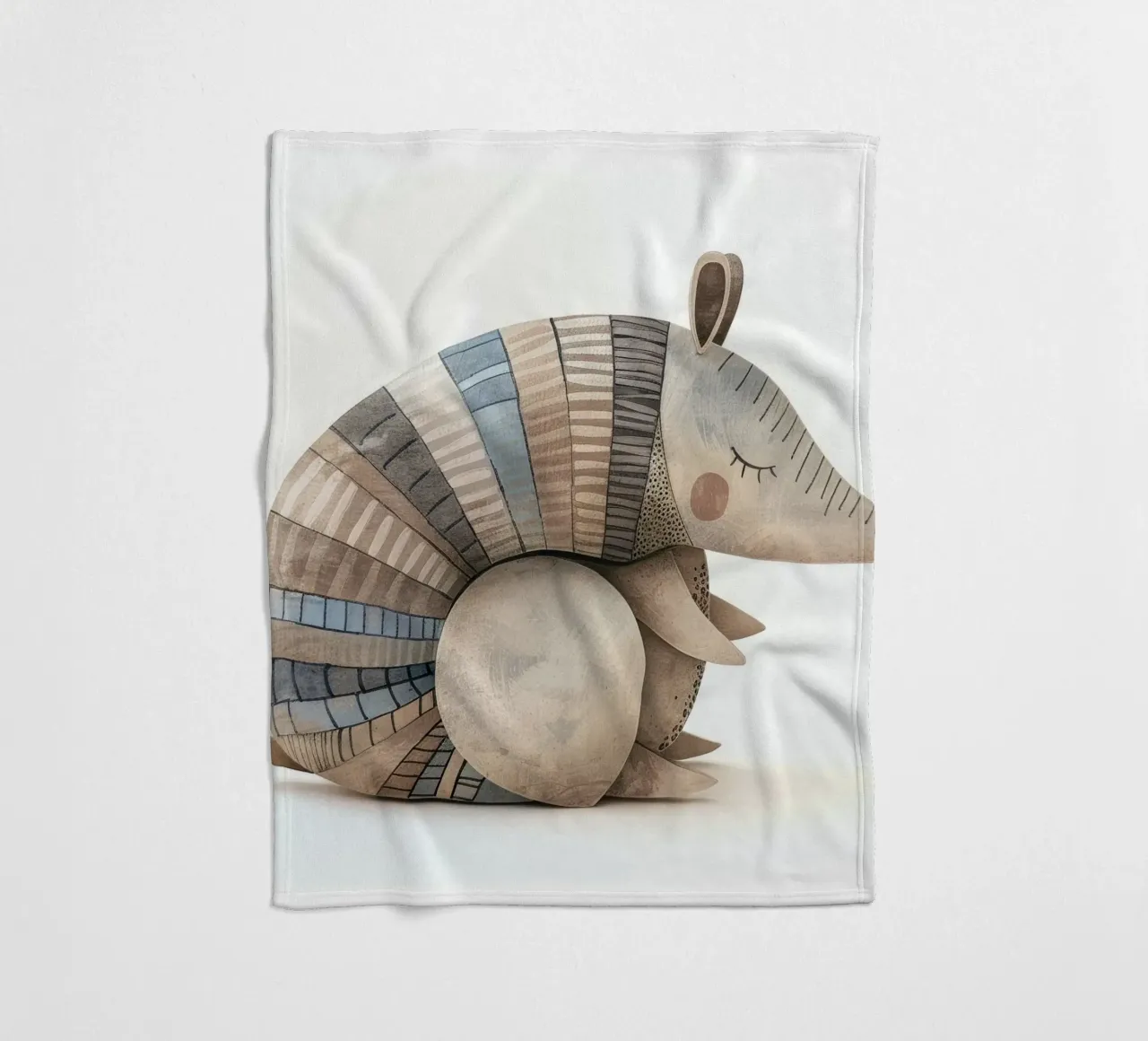 Ceramic Armadillo Figurine with Segmented Shell Pattern fleece blanket by DesignDoodle