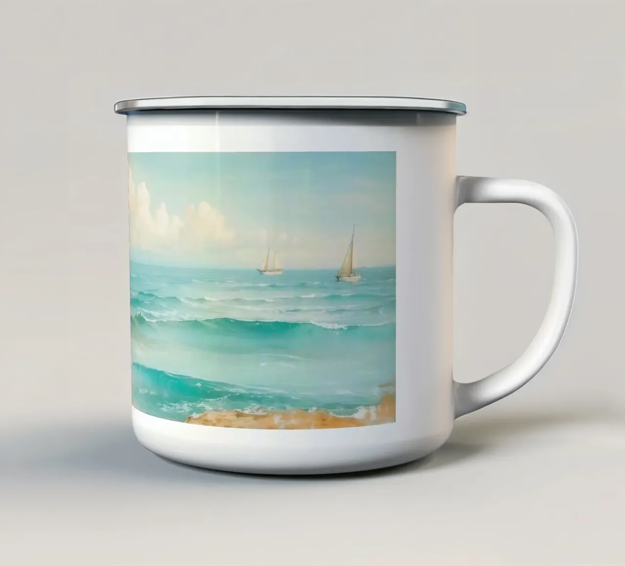 Sea Side Story No 03 tazza in smalto da treechild