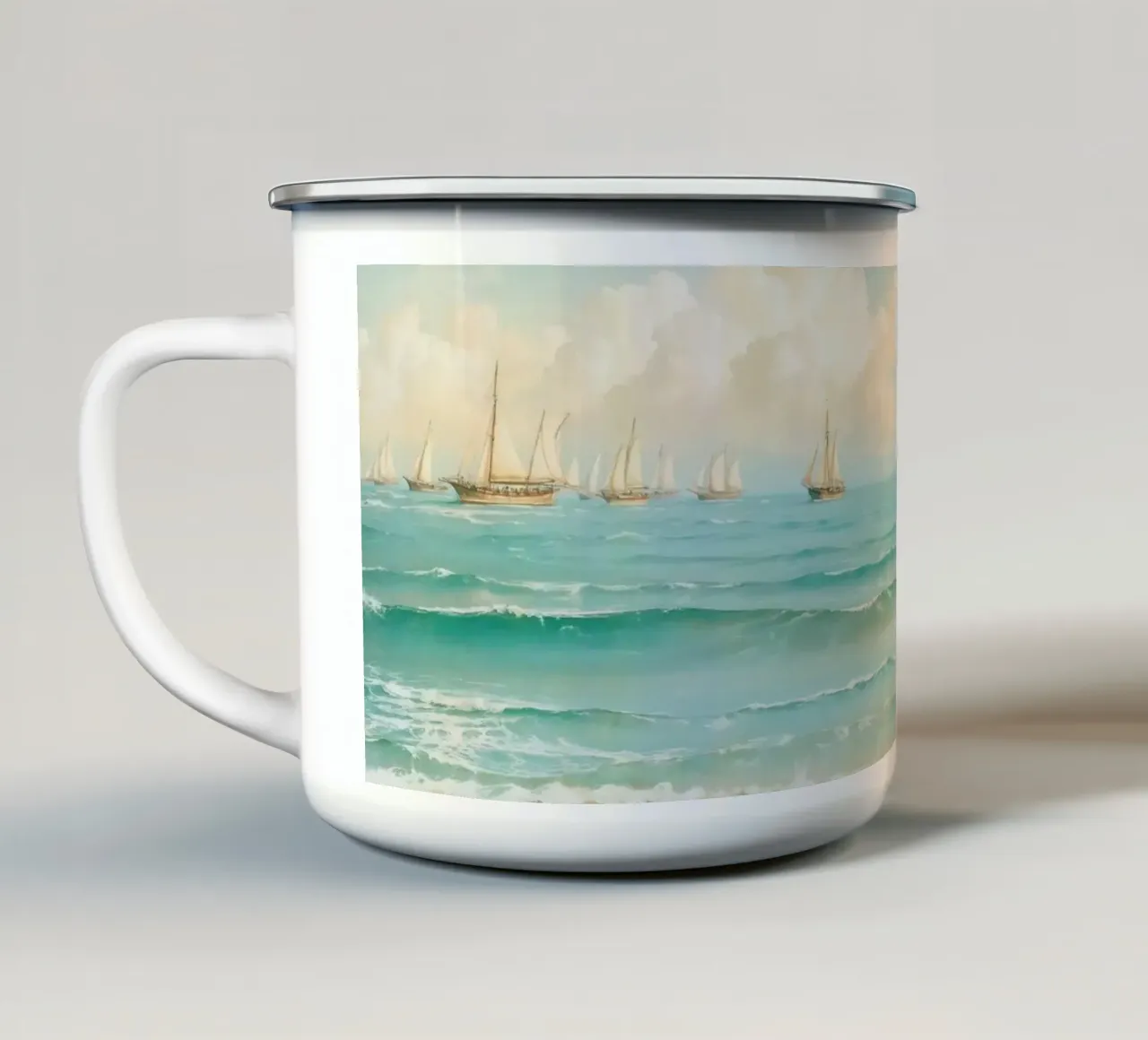 Sea Side Story No 03 tazza in smalto da treechild