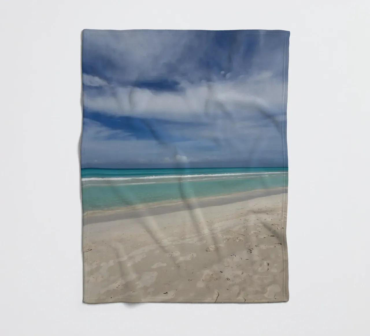 Beach on the Atlantic, motif 1 fleece blanket by ZAMART - Fotografie