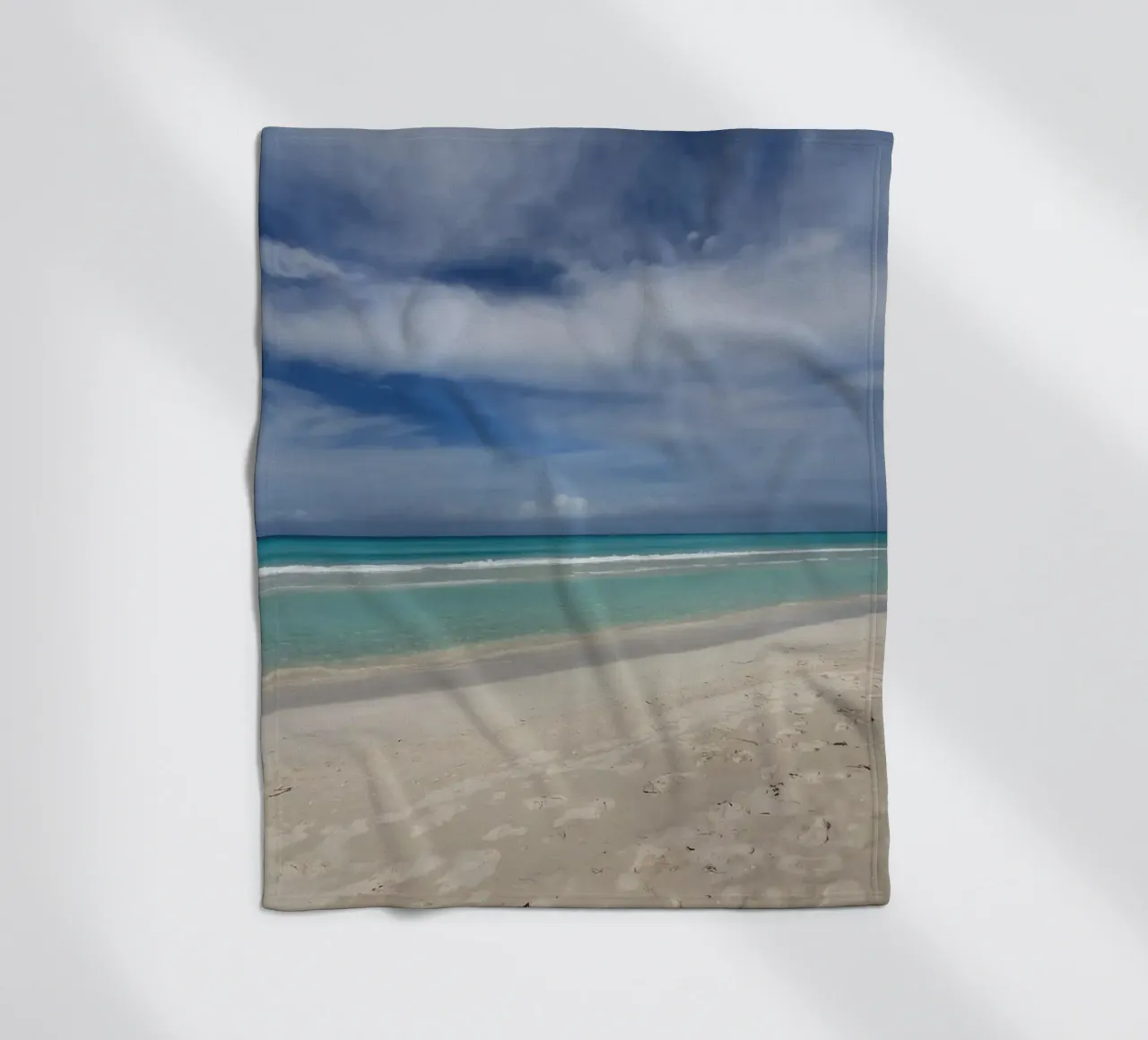 Beach on the Atlantic, motif 1 fleece blanket by ZAMART - Fotografie