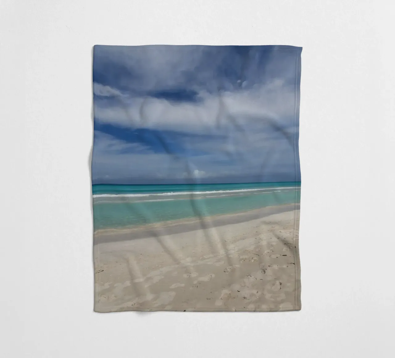 Beach on the Atlantic, motif 1 fleece blanket by ZAMART - Fotografie