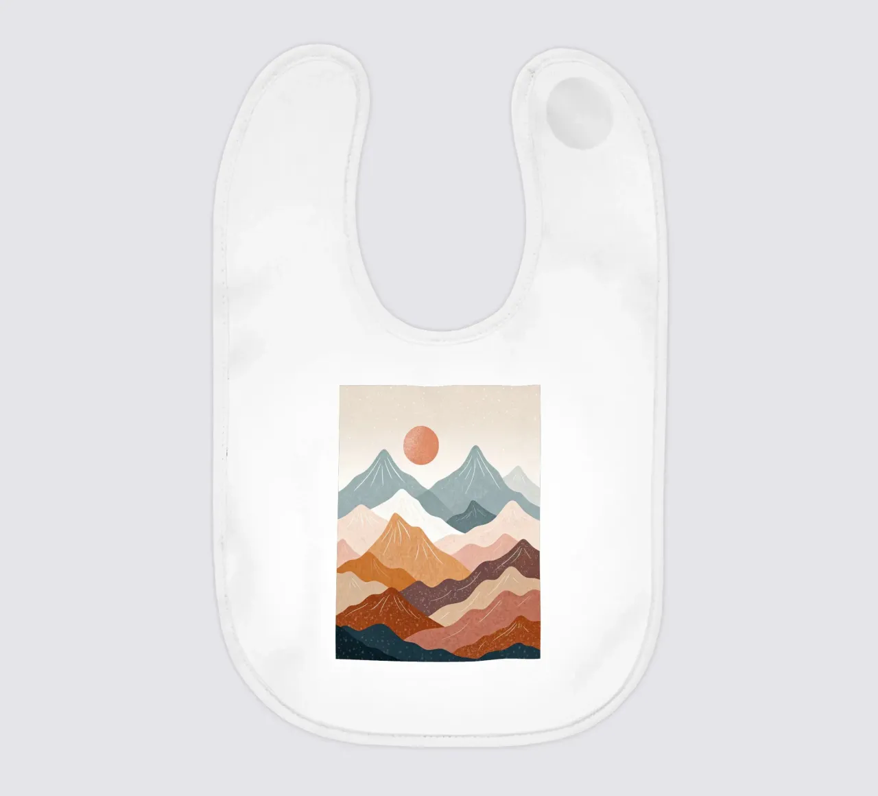 Serene Mountain Sunset Abstract baby bib by Artistic-shop