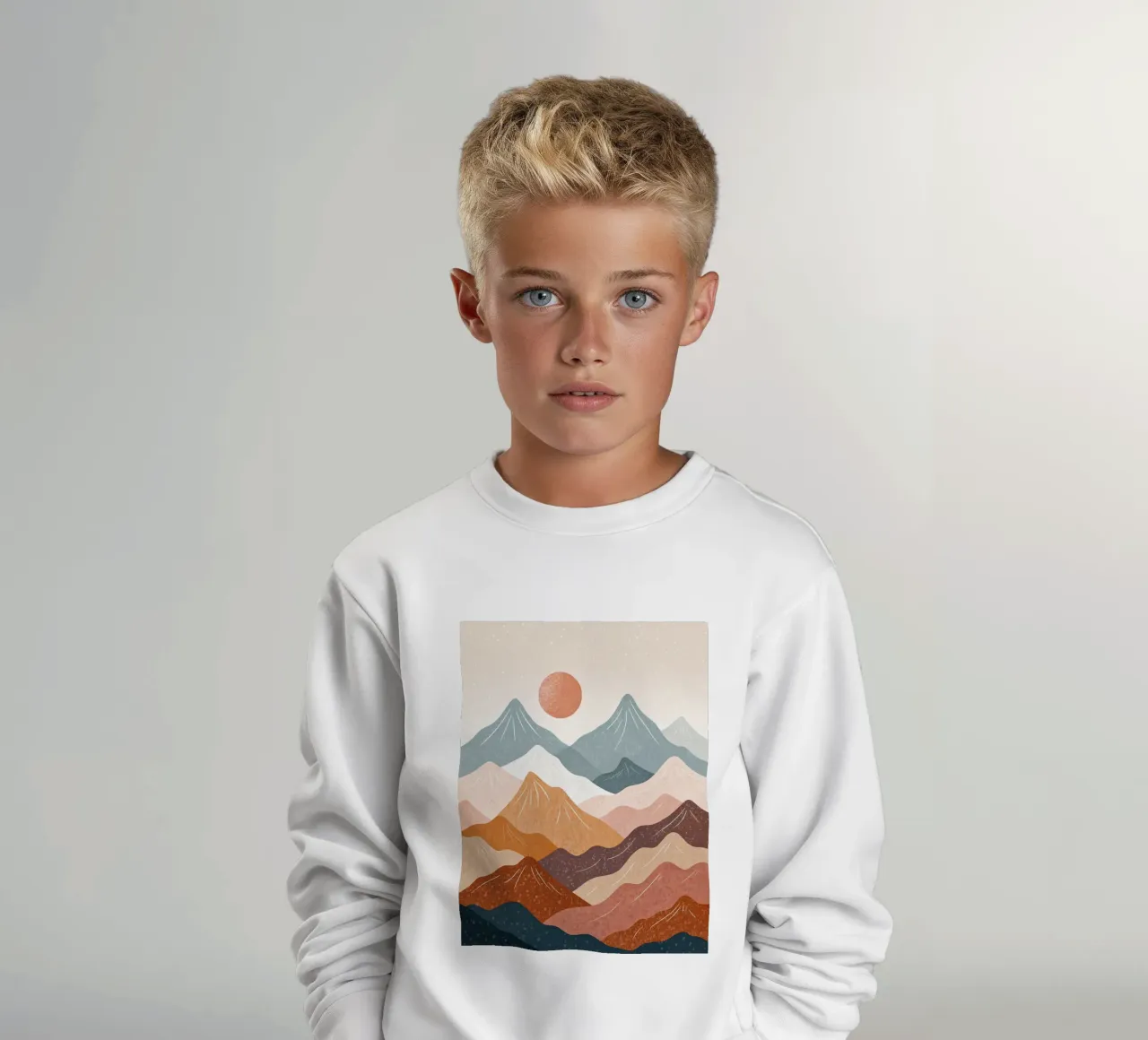 Serene Mountain Sunset Abstract kids sweatshirt by Artistic-shop