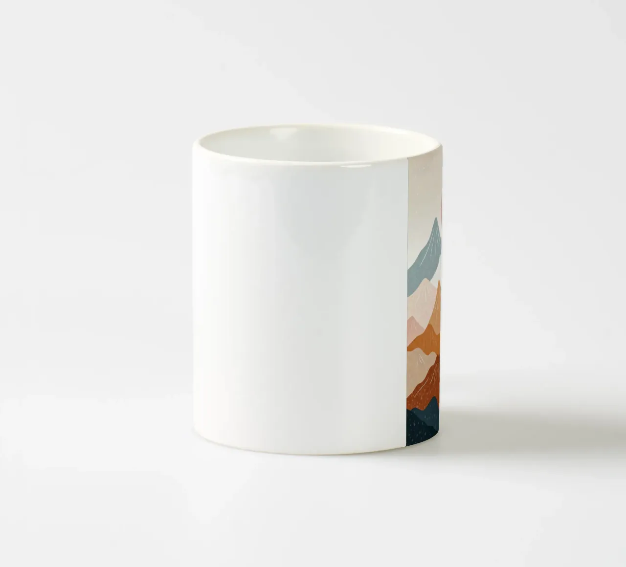 Serene berg zonsondergang abstract keramische mok van Artistic-shop