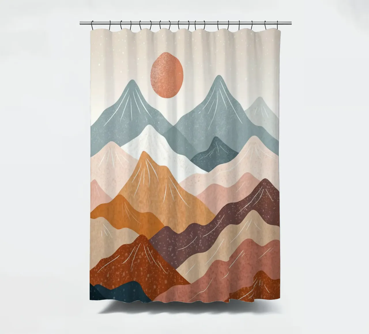 Serene Mountain Sunset Abstrakt Duschvorhang von Artistic-shop