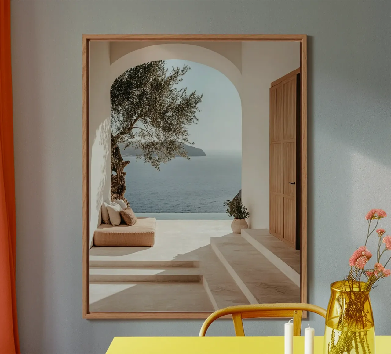Santorini-Vibes Alu-Dibond von PhotoVibe Decor