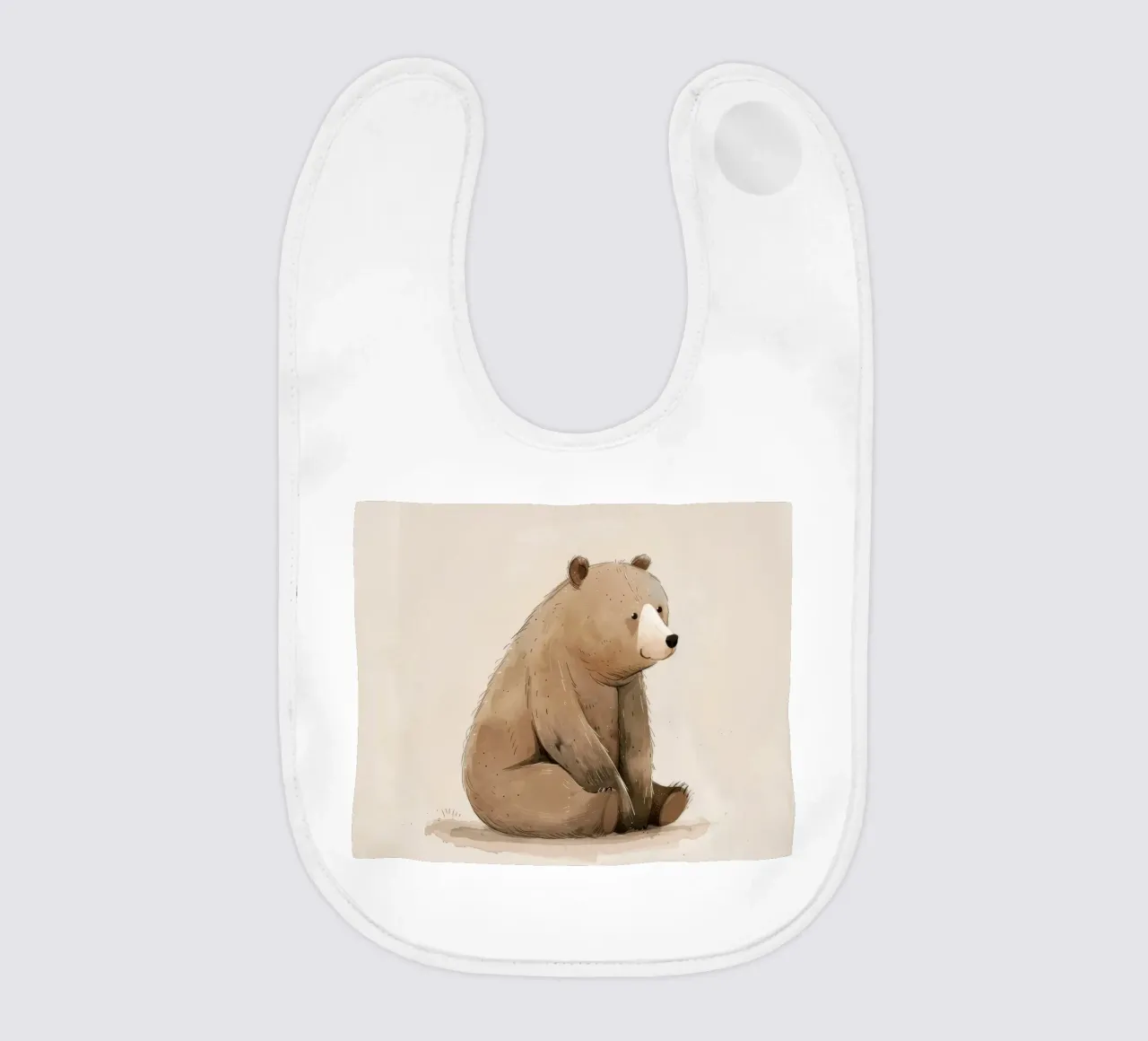 Illustrazione di un cucciolo di orso bruno seduto bavaglino da DesignDoodle