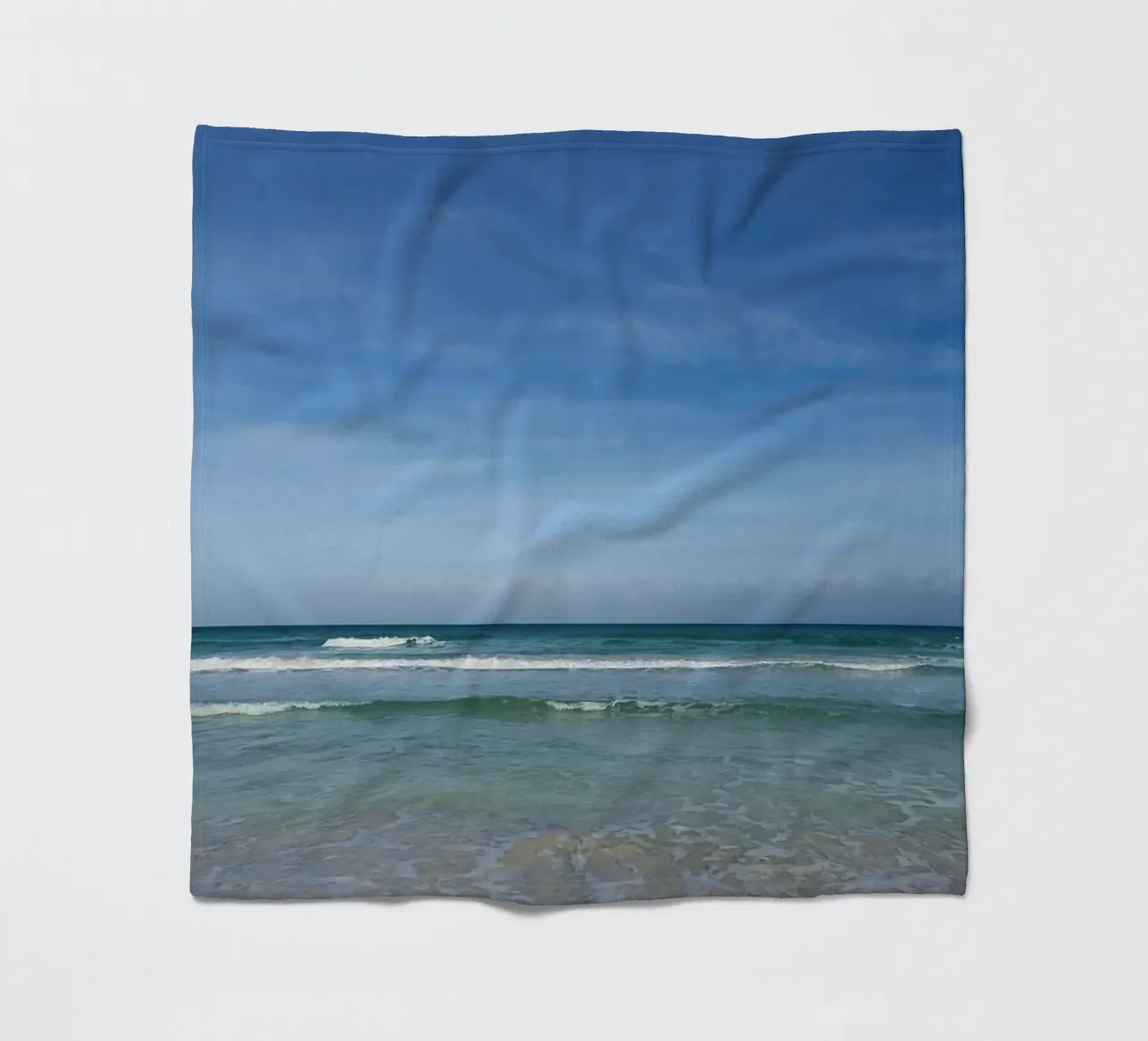 Beach on the Atlantic, motif 8 fleece blanket by ZAMART - Fotografie