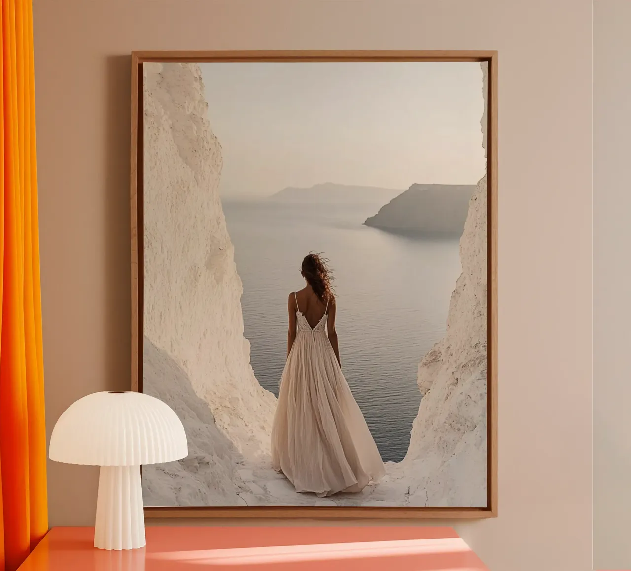 Vibrazioni di Santorini tela con Cornice a cassetta da PhotoVibe Decor