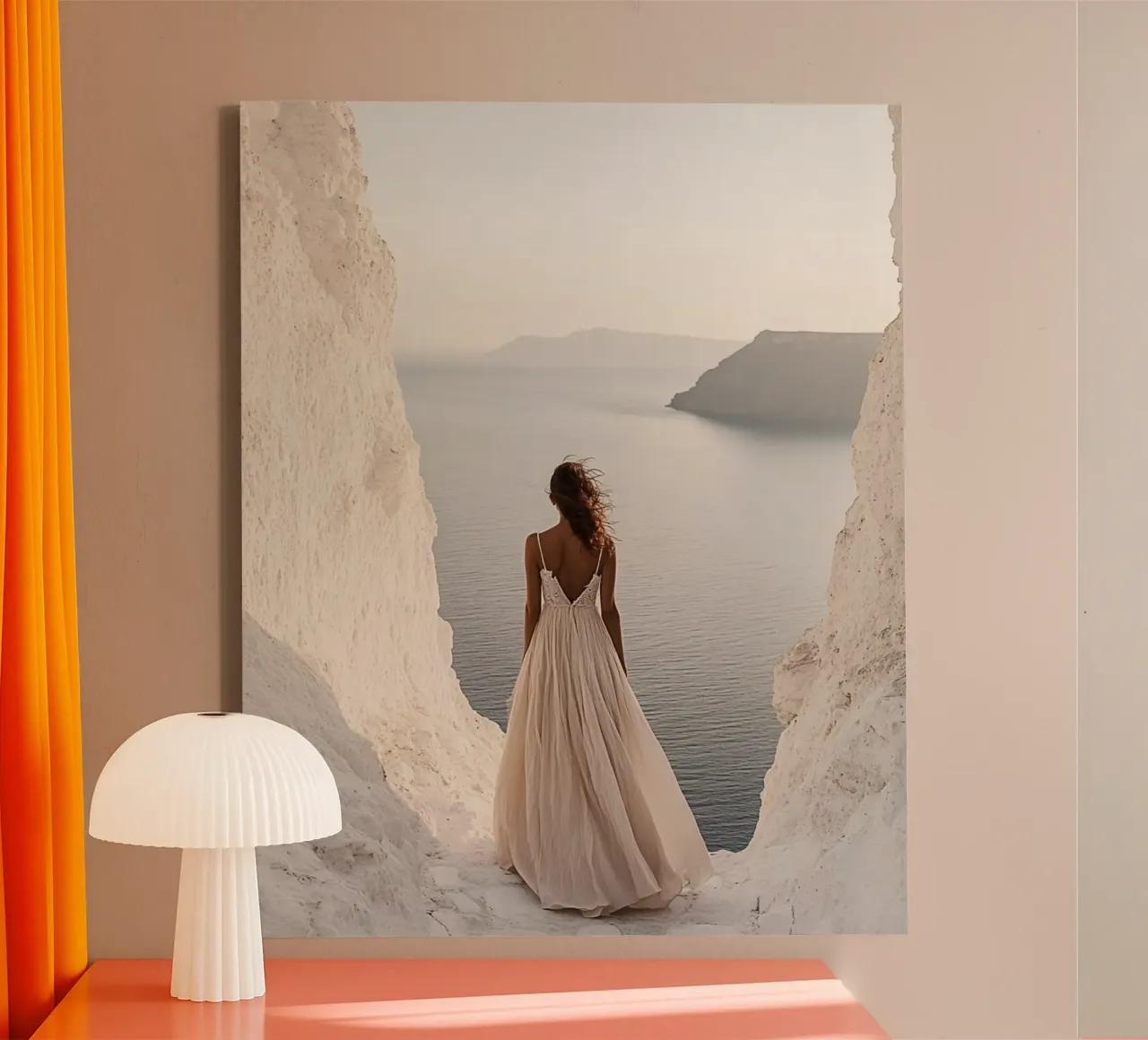 Vibrazioni di Santorini tela con Cornice a cassetta da PhotoVibe Decor