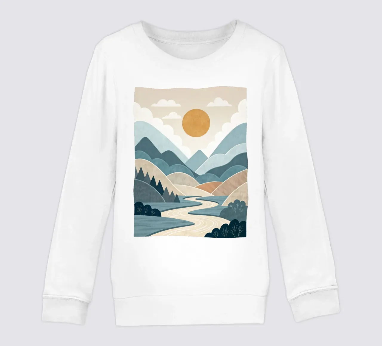 Sereno tramonto sul fiume di montagna felpa bambino da Artistic-shop