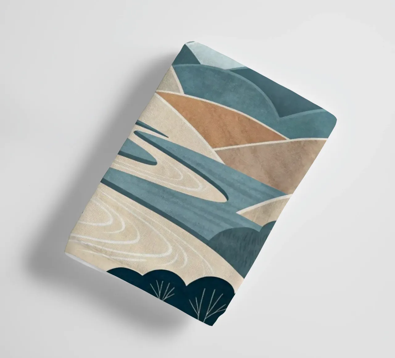 Coucher de soleil serein sur la montagne et la rivière serviette de bain de Artistic-shop