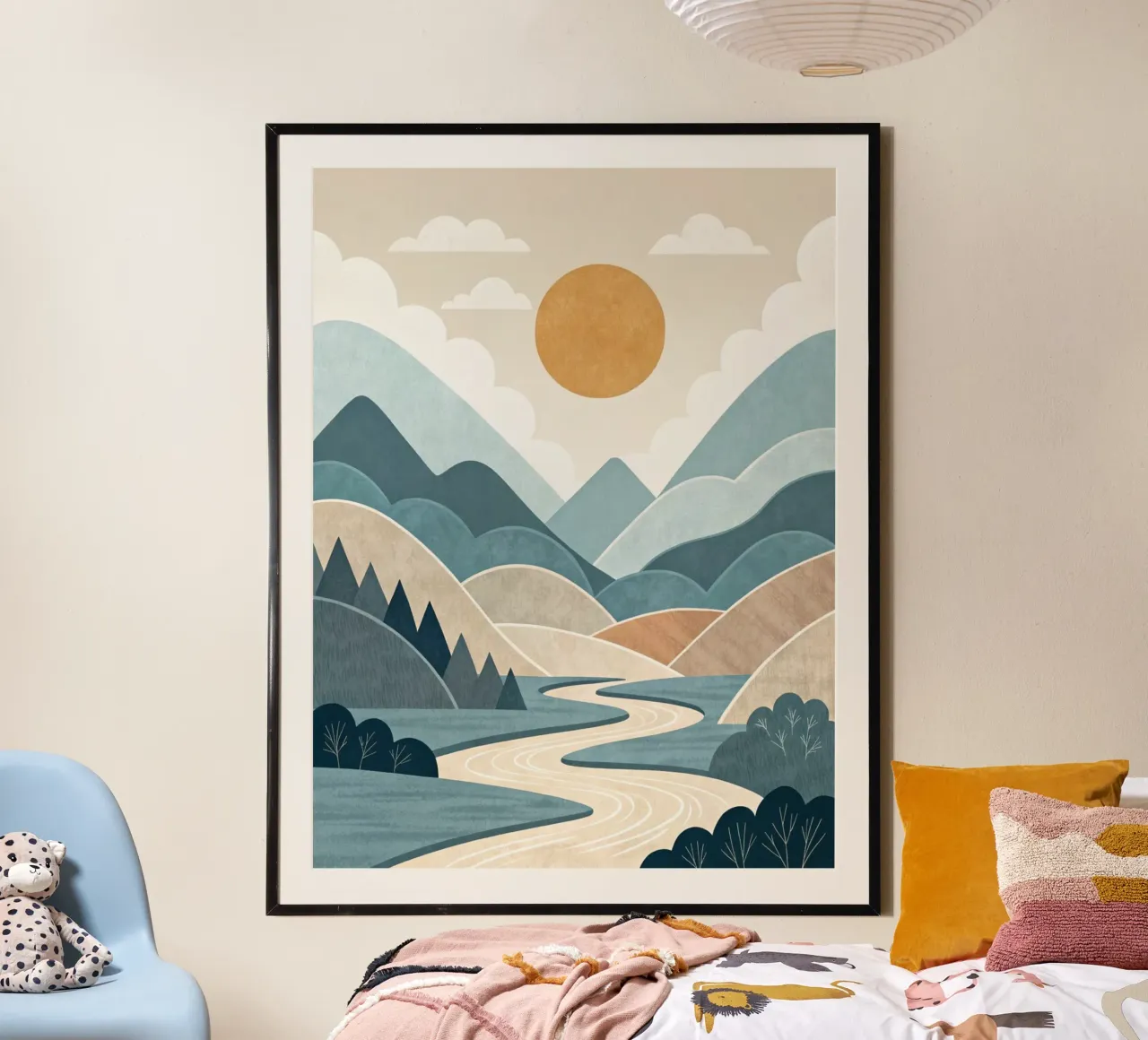 Sereno tramonto sul fiume di montagna carta hahnemühle da Artistic-shop