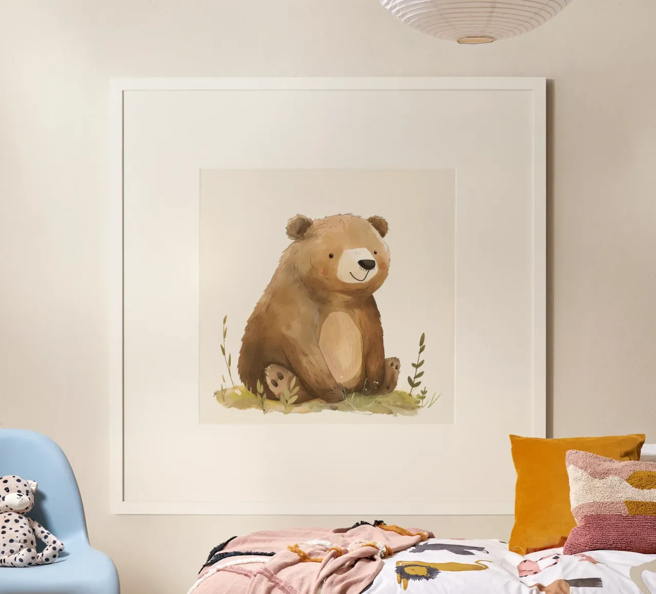 Ilustración de osezno sentado en la hierba hahnemühle de DesignDoodle