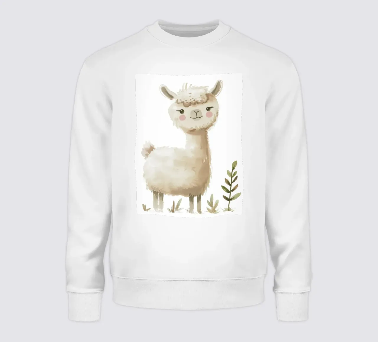 Pittura di un alpaca e piante felpa da DesignDoodle