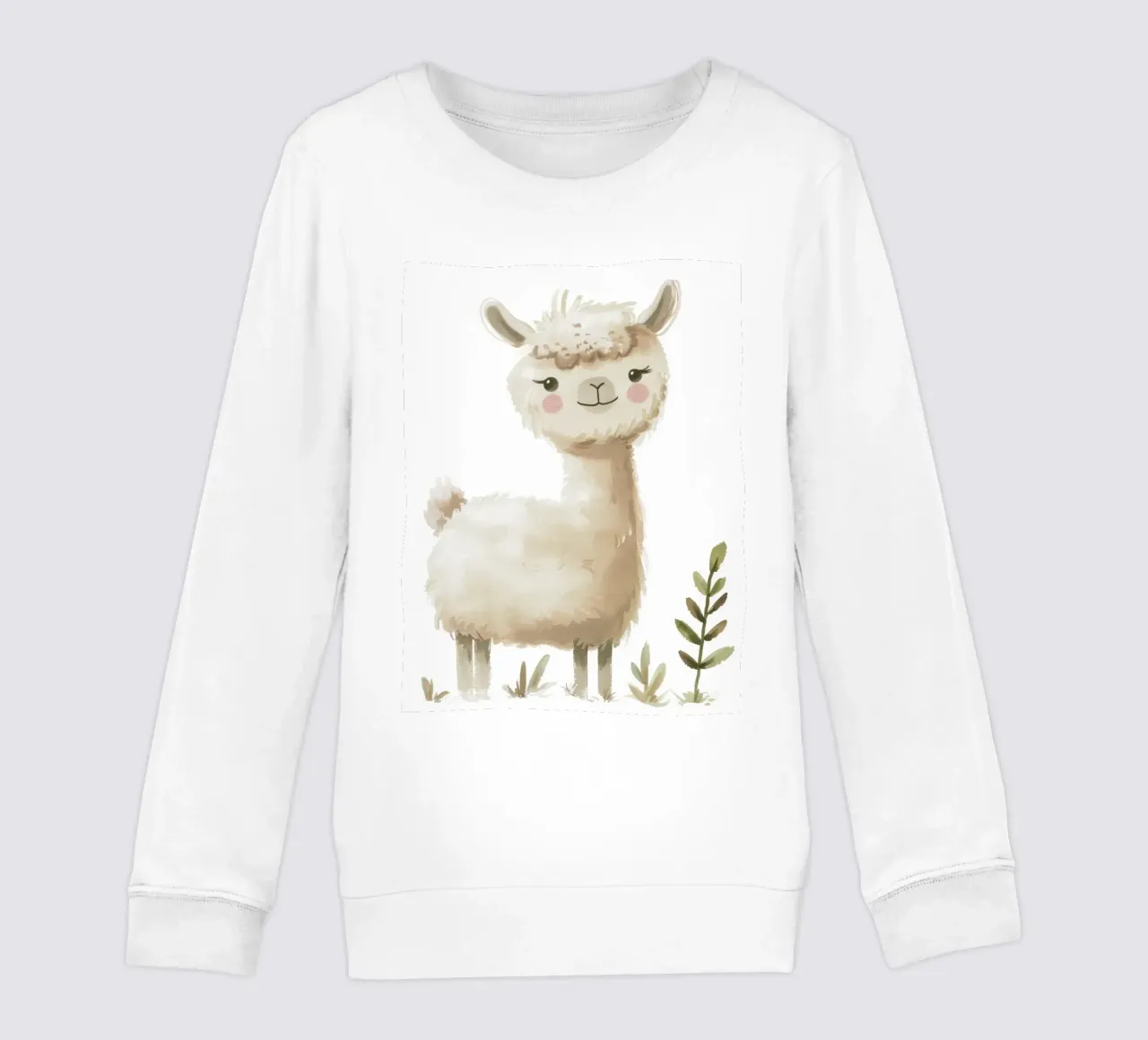 Pittura di un alpaca e piante felpa bambino da DesignDoodle