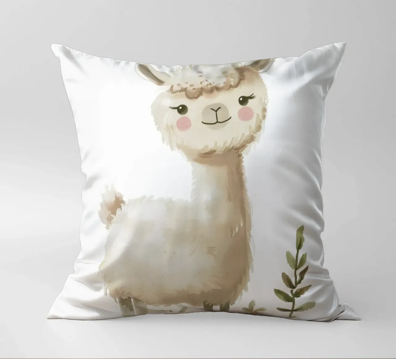 Pittura di un alpaca e piante cuscino da DesignDoodle