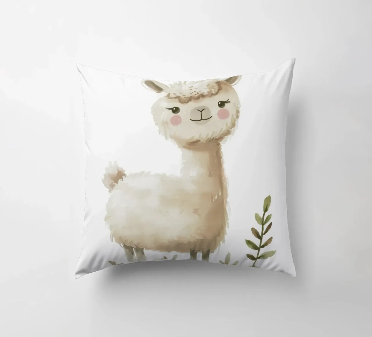 Pittura di un alpaca e piante cuscino da DesignDoodle