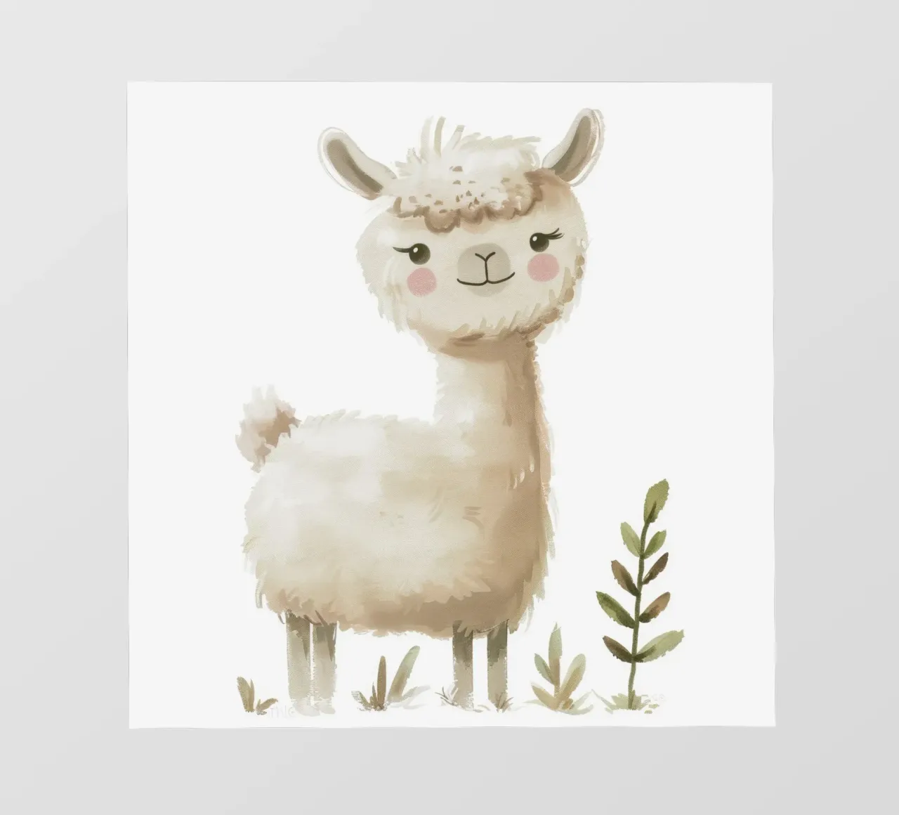 Pittura di un alpaca e piante pellicola backlit da DesignDoodle