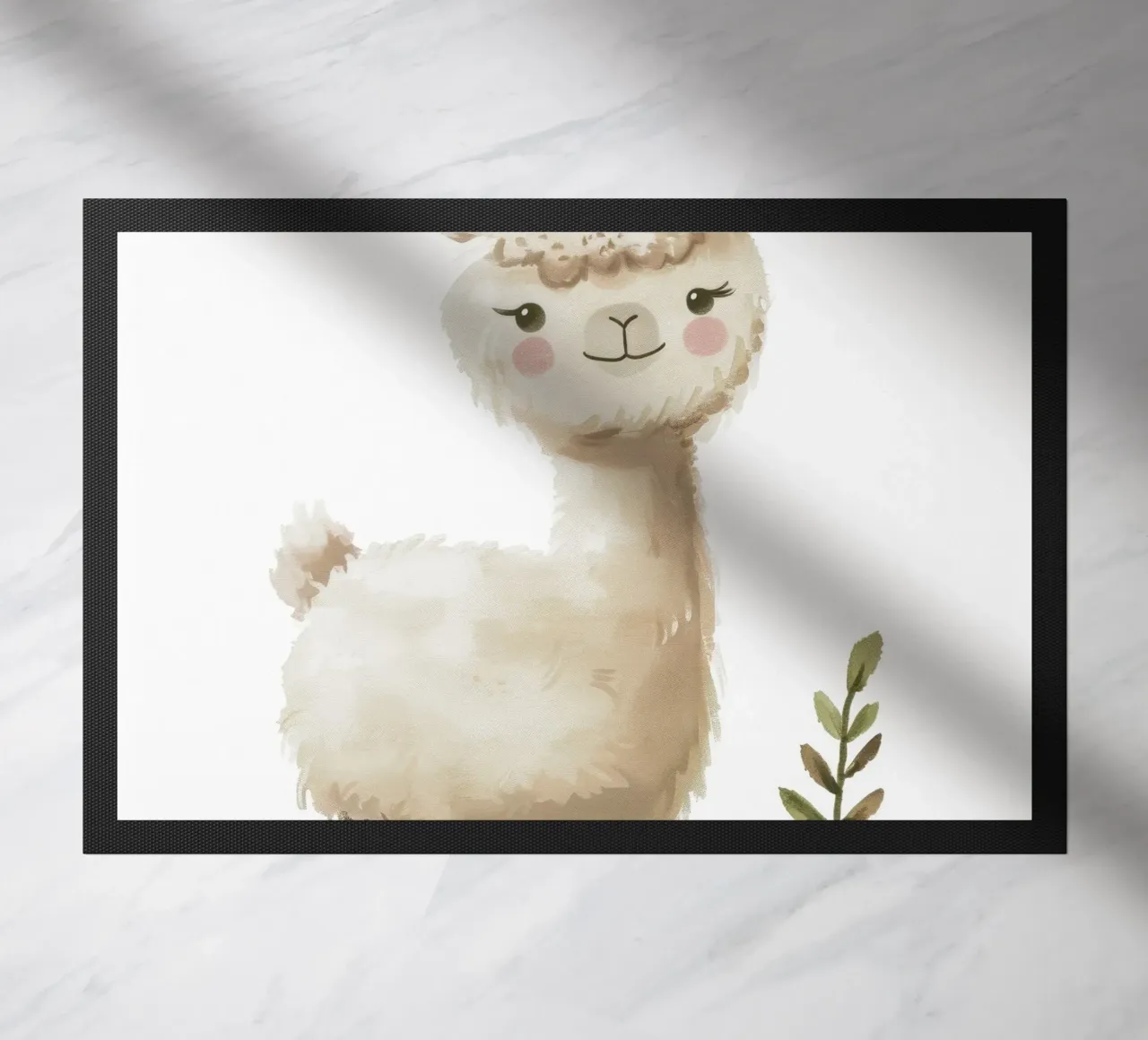 Pittura di un alpaca e piante zerbino da DesignDoodle