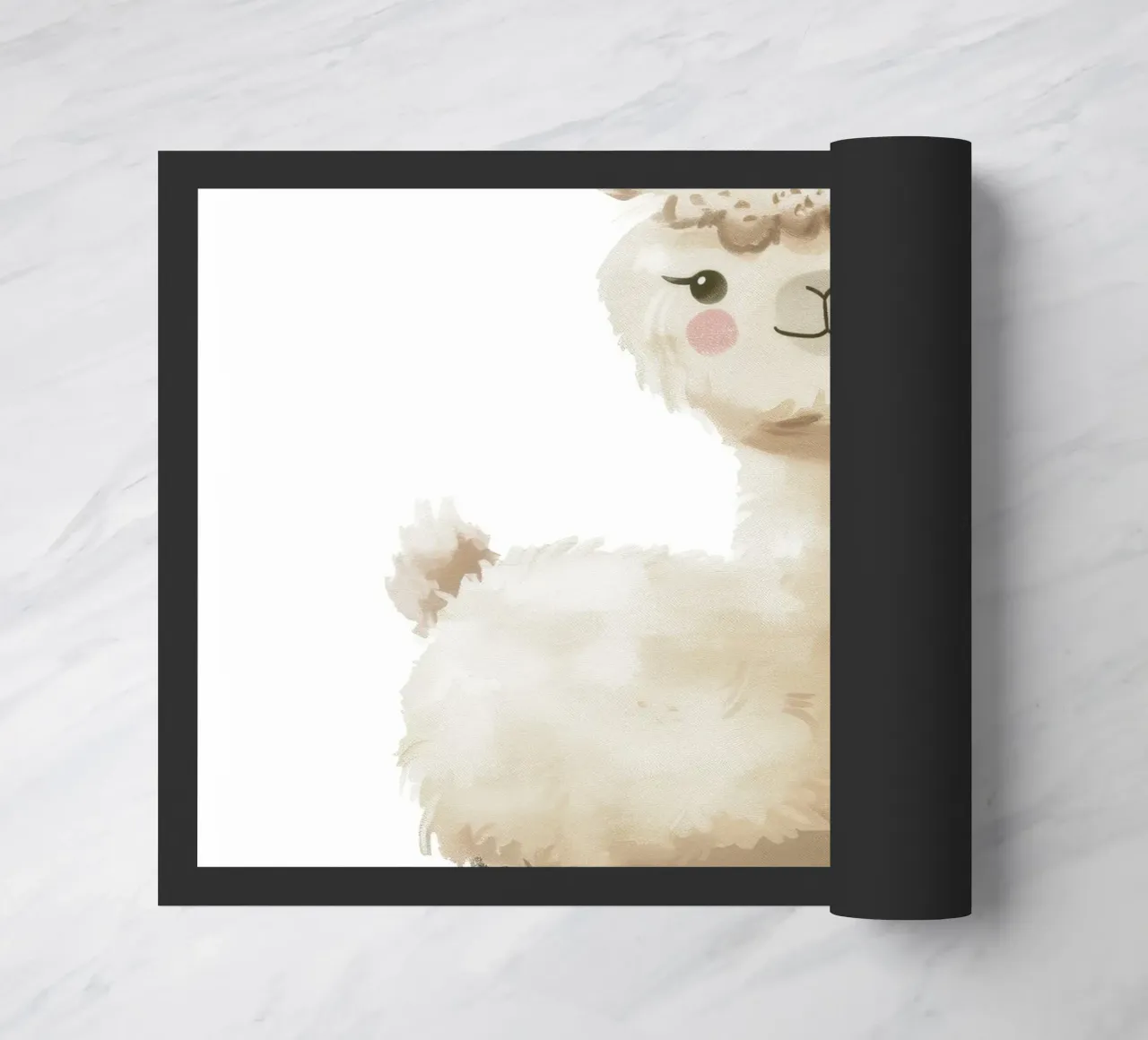 Pittura di un alpaca e piante zerbino da DesignDoodle