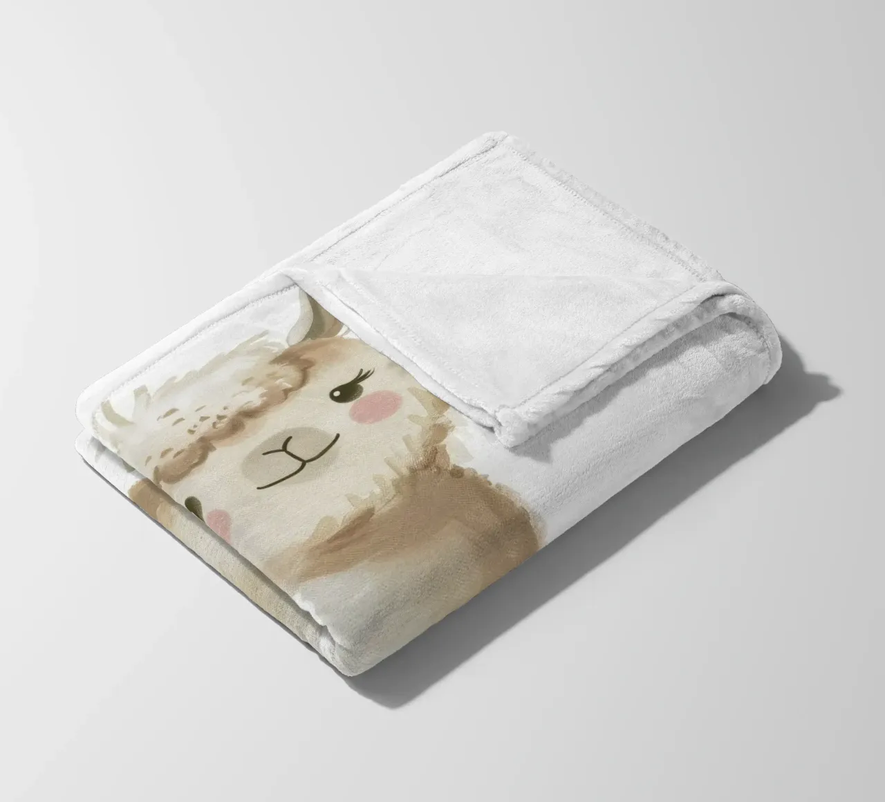 Pittura di un alpaca e piante coperta in pile da DesignDoodle