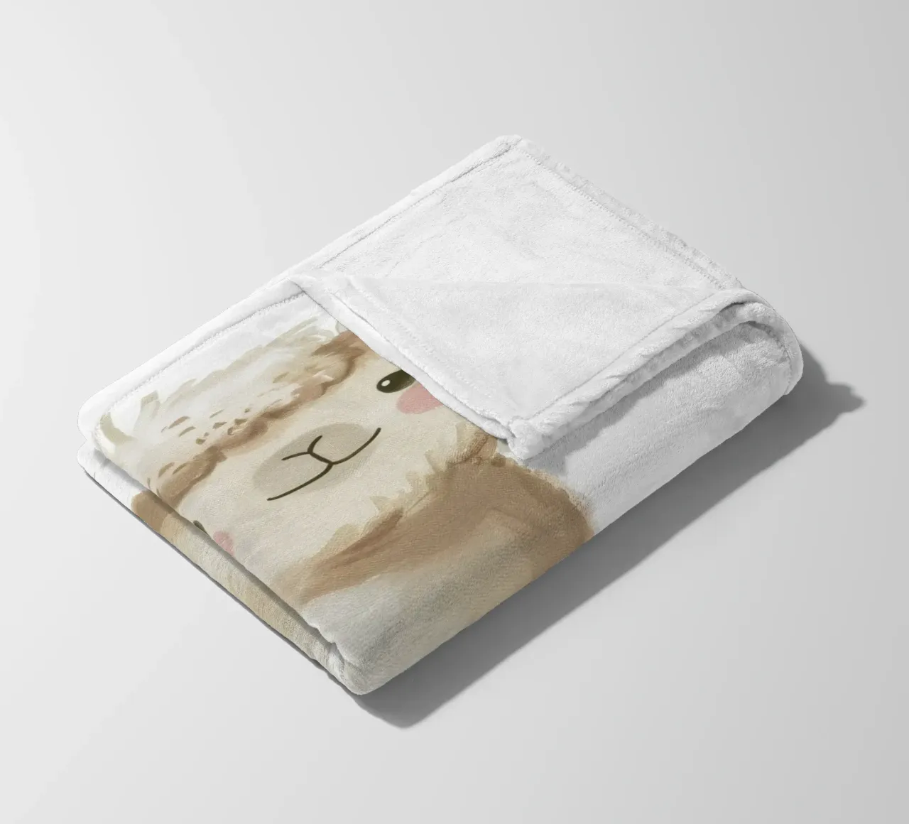 Pittura di un alpaca e piante coperta in pile da DesignDoodle