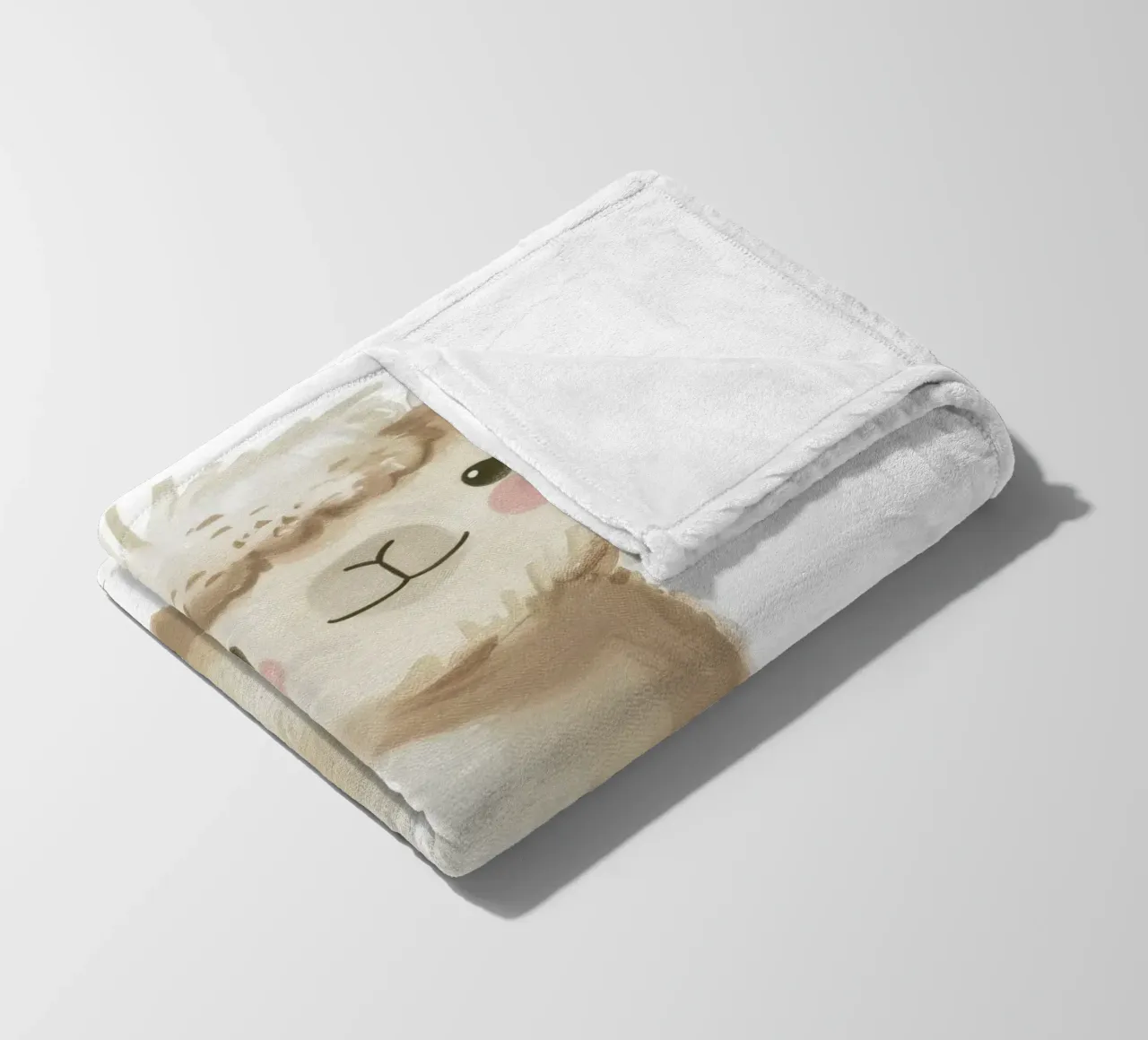 Pittura di un alpaca e piante coperta in pile da DesignDoodle