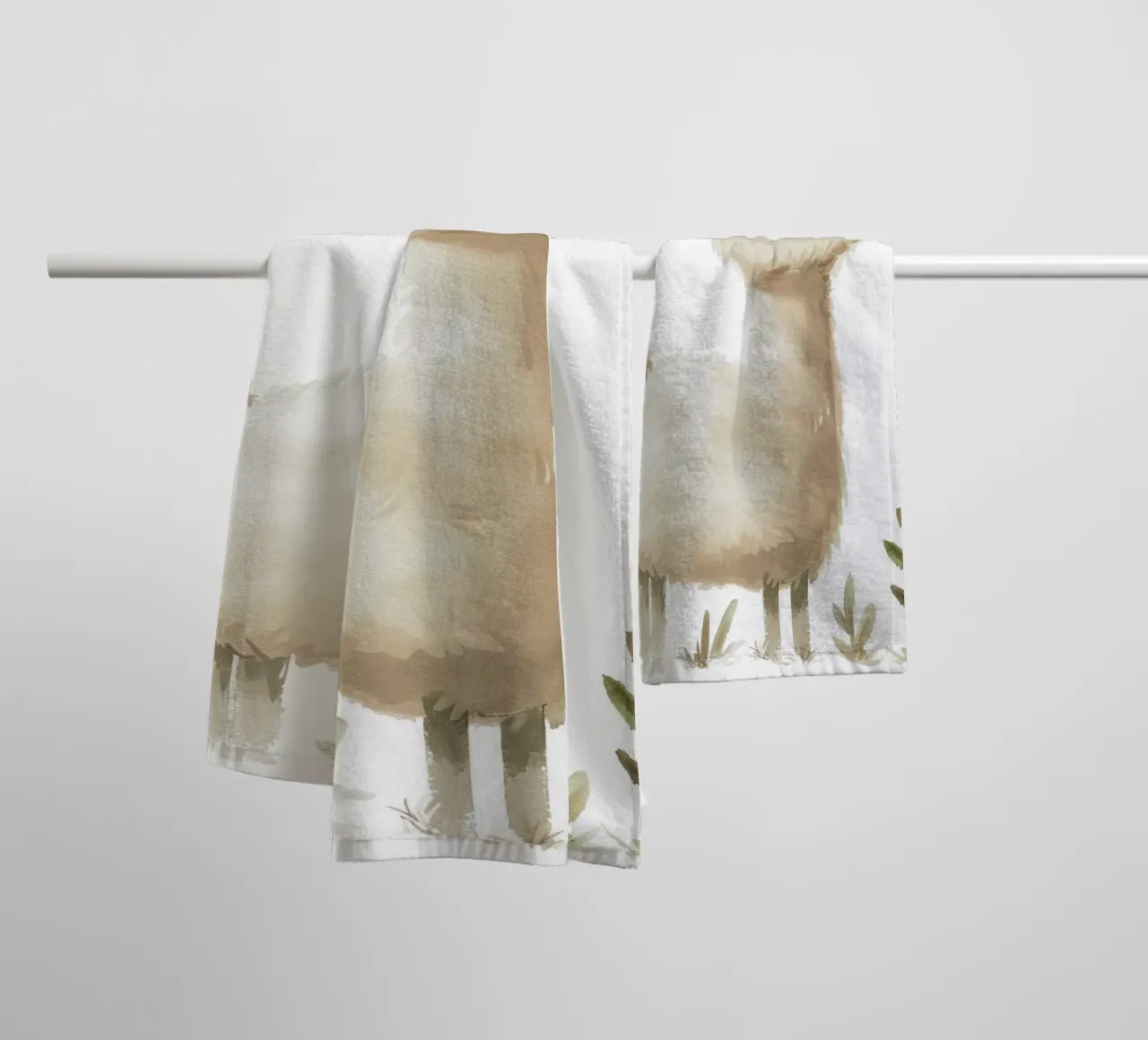 Pittura di un alpaca e piante asciugamano da bagno da DesignDoodle