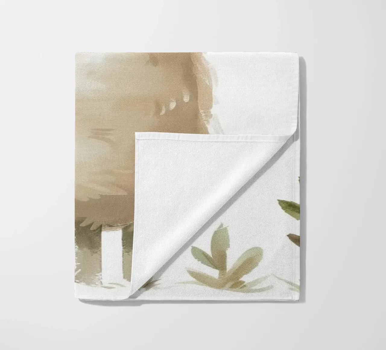 Pittura di un alpaca e piante telo mare da DesignDoodle
