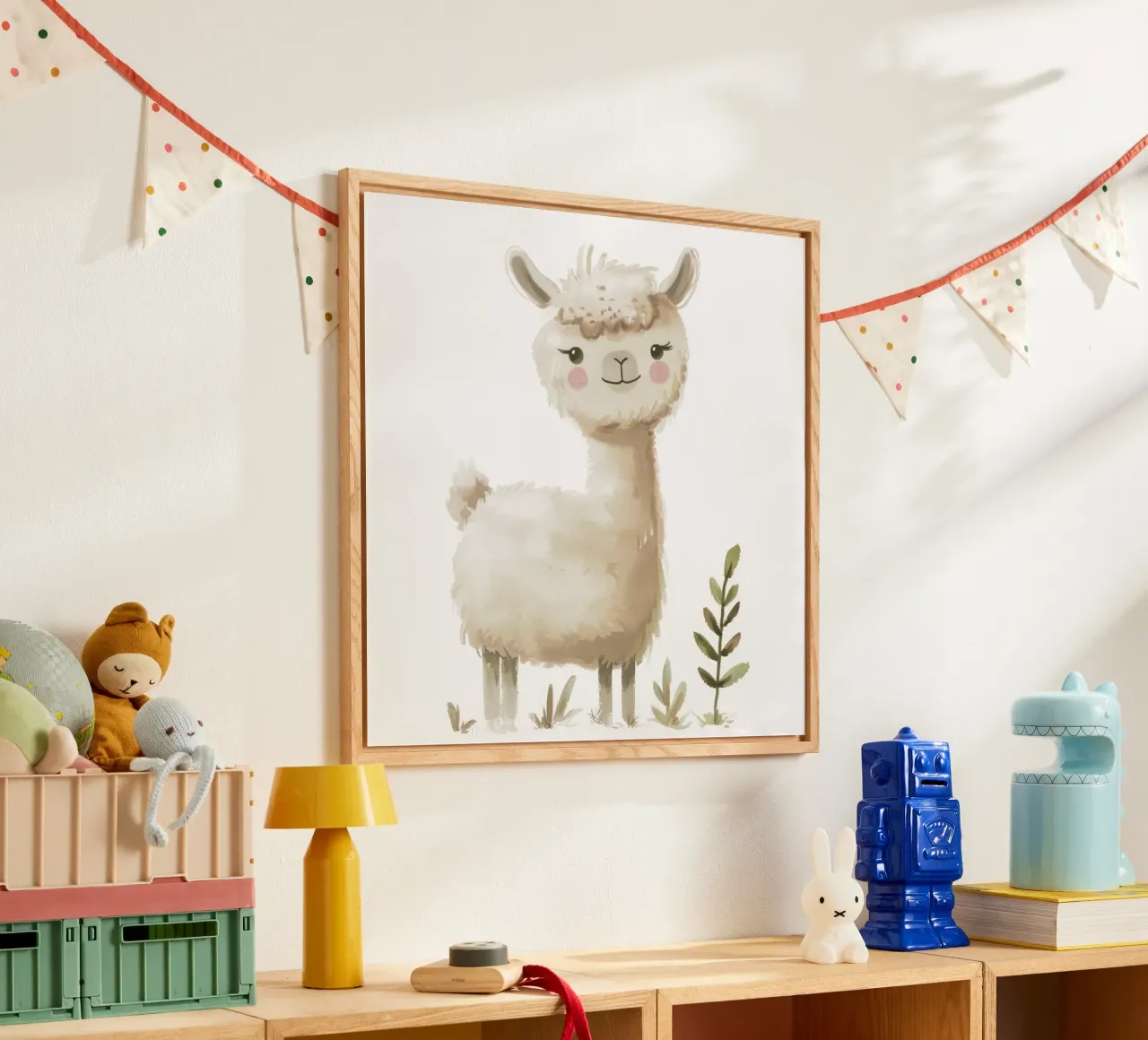 Pittura di un alpaca e piante plexiglass da DesignDoodle