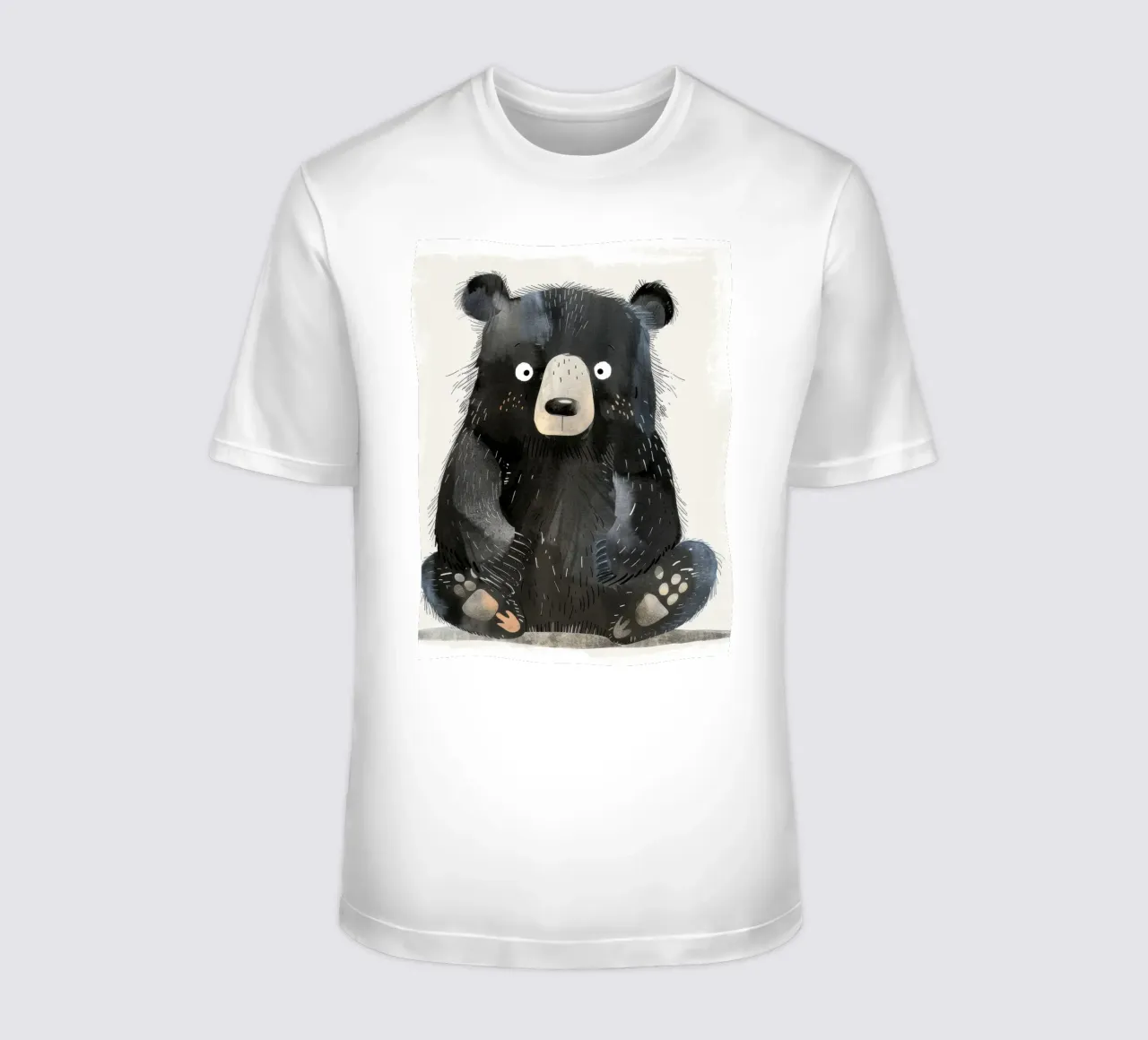 Illustrazione di un cucciolo di orso nero seduto t-shirt da DesignDoodle