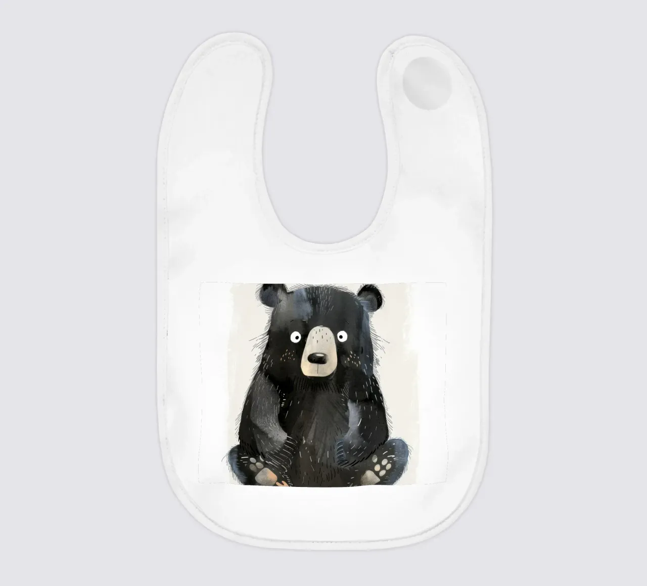 Illustrazione di un cucciolo di orso nero seduto bavaglino da DesignDoodle