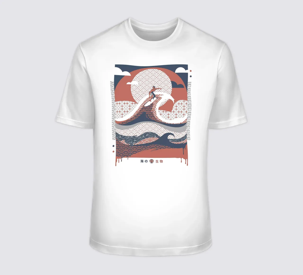 Surfer In The Waves Minimalist Beach View T-Shirt von Tobe Fonseca