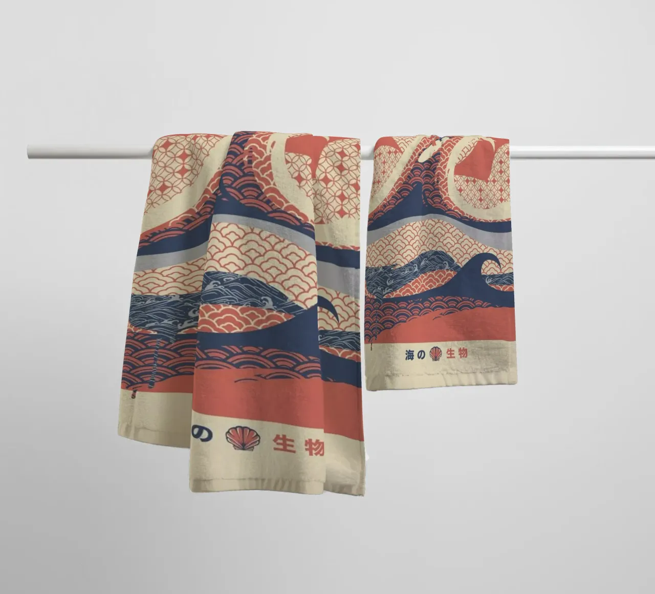 Surfer In The Waves Minimalist Beach View towel by Tobe Fonseca