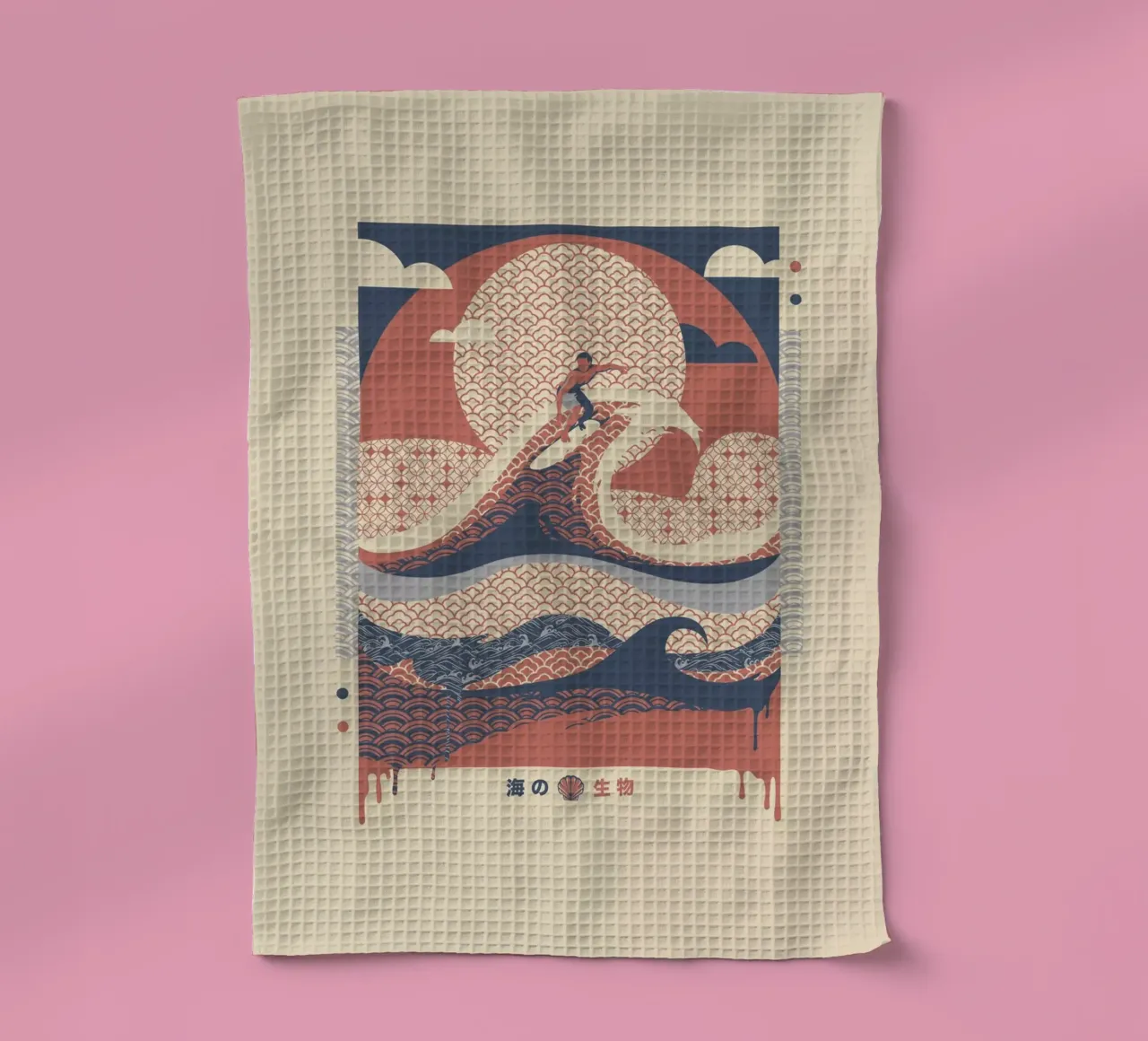 Surfer dans les vagues Vue minimale de la plage torchon de Tobe Fonseca