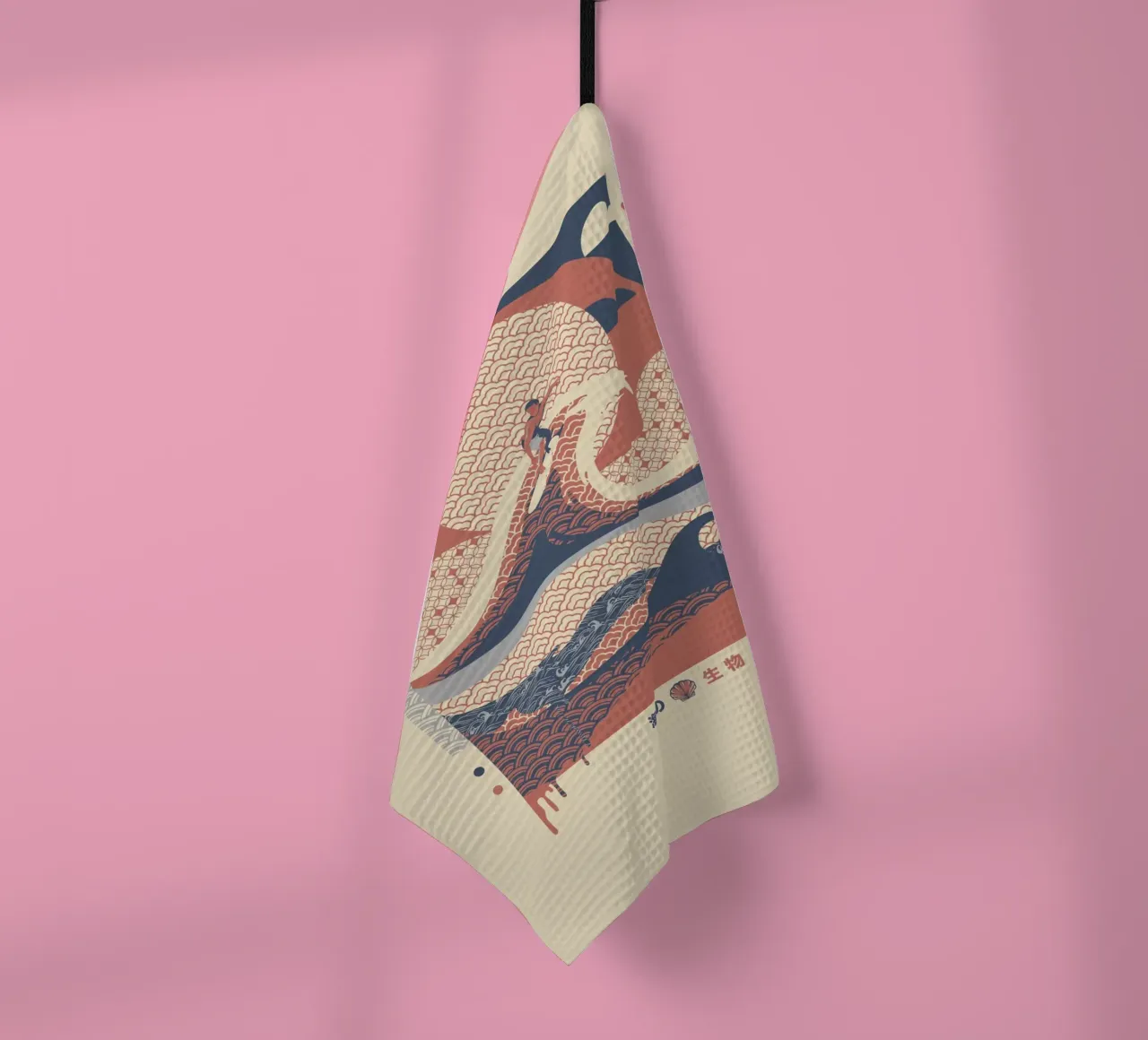 Surfer dans les vagues Vue minimale de la plage torchon de Tobe Fonseca