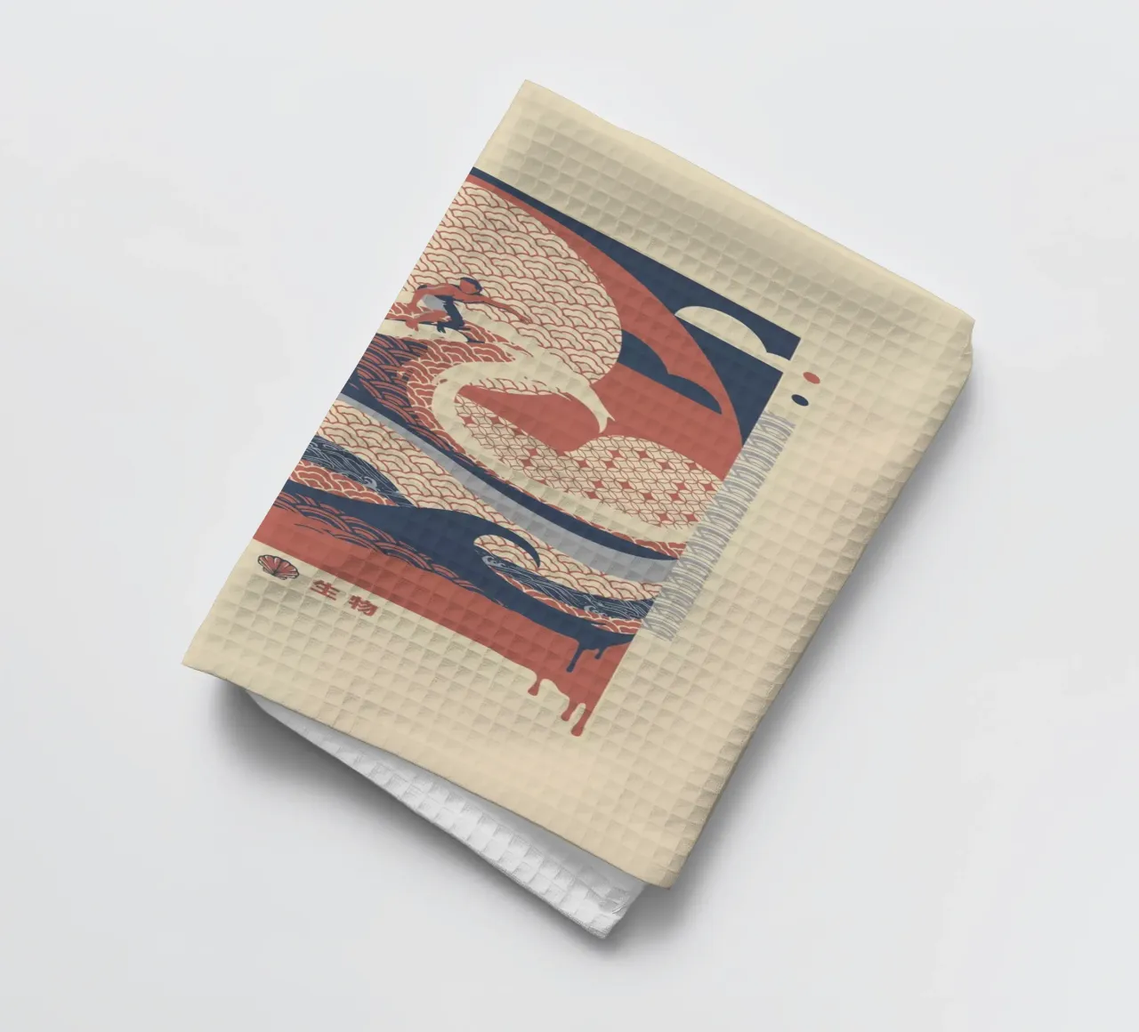 Surfer dans les vagues Vue minimale de la plage torchon de Tobe Fonseca