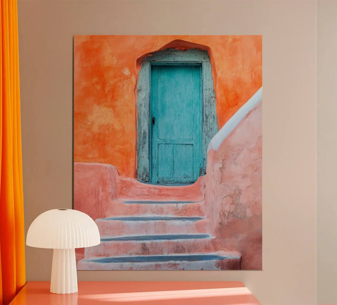 Vibrazioni di Santorini poster con telaio in legno da PhotoVibe Decor