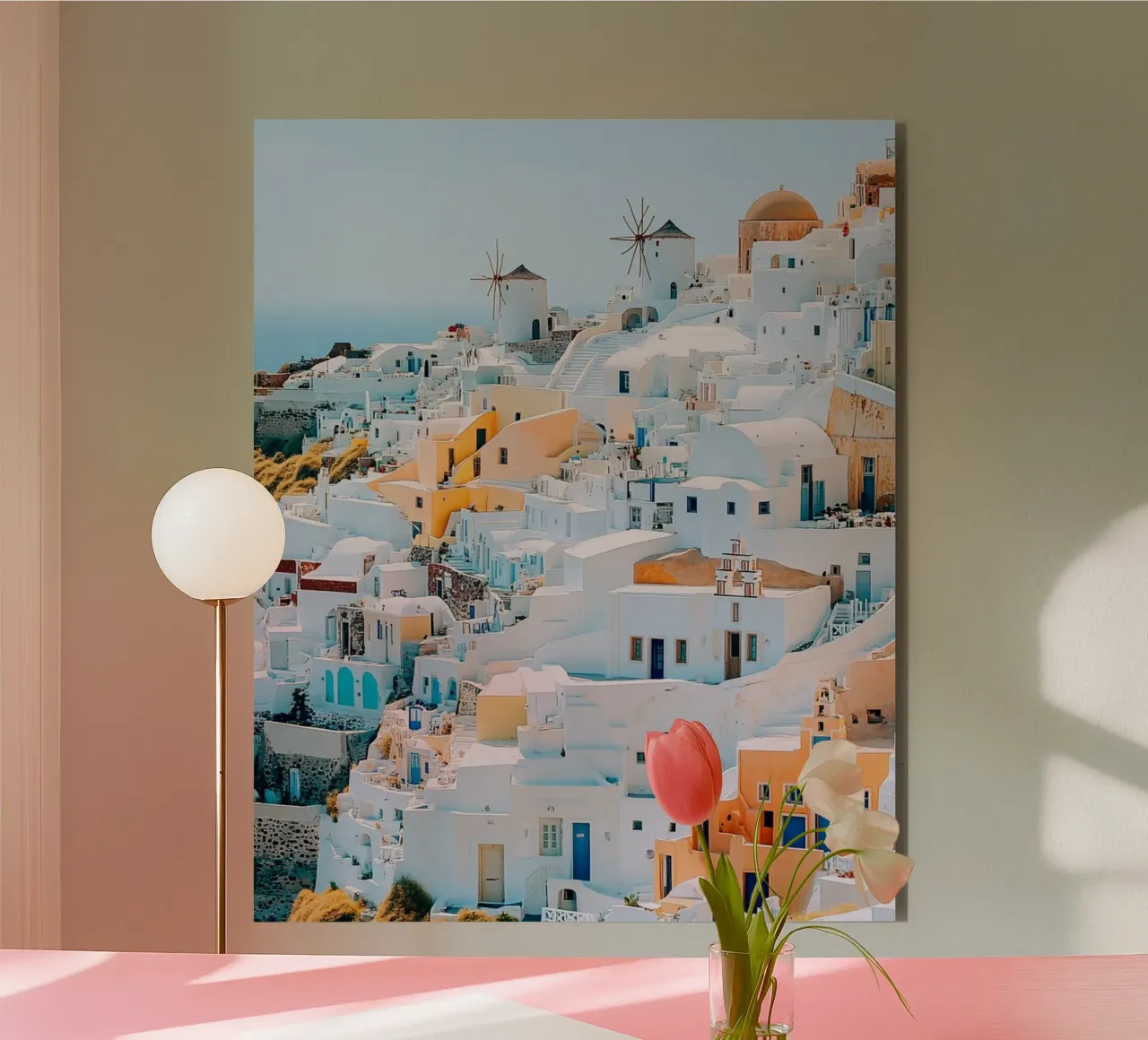 Santorini-Vibes Alu-Dibond von PhotoVibe Decor