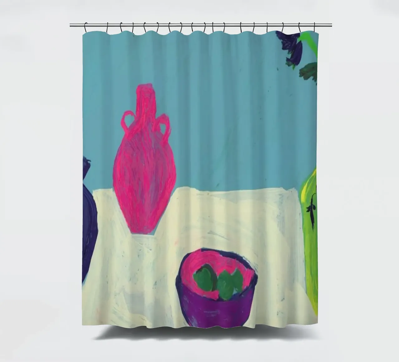 Still Life On Cream Table shower curtain by Sonia Brittain