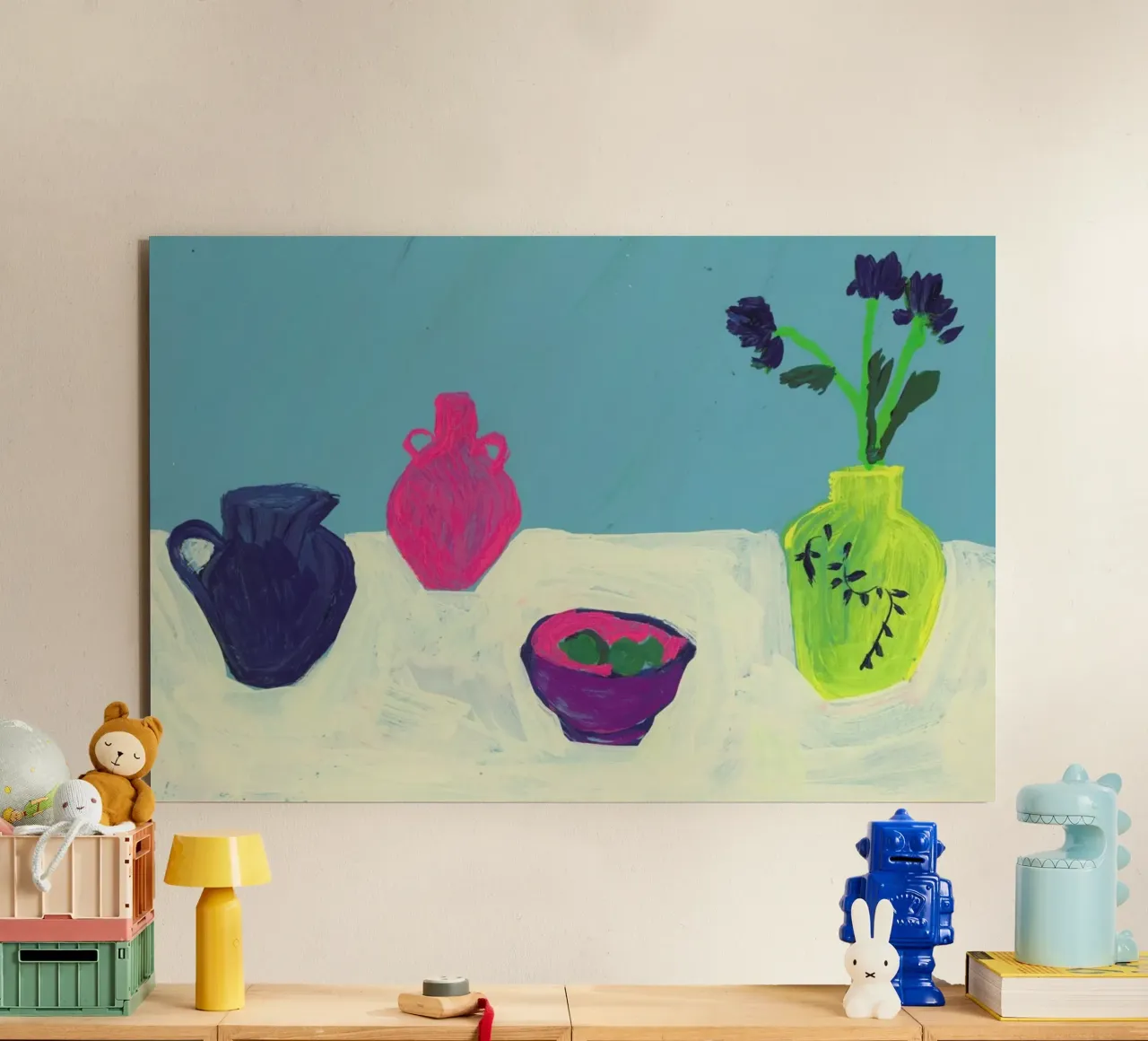 Still Life On Cream Table forex plate by Sonia Brittain