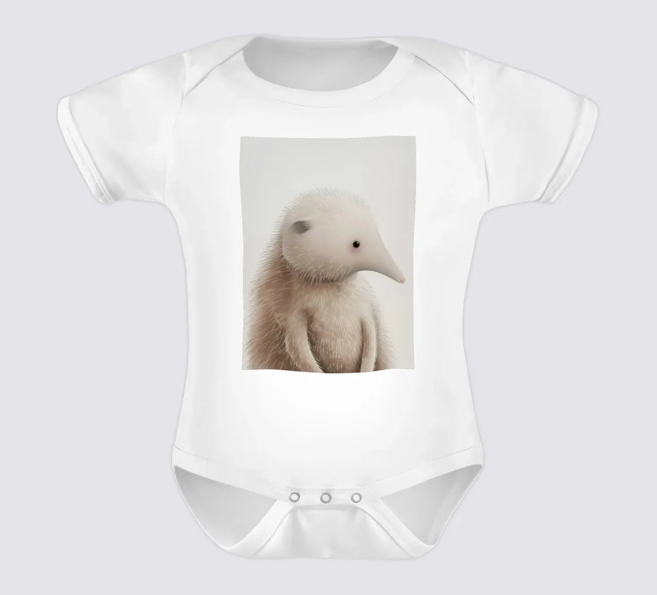 Ilustración de un erizo peludo con probóscide body de bebé de DesignDoodle