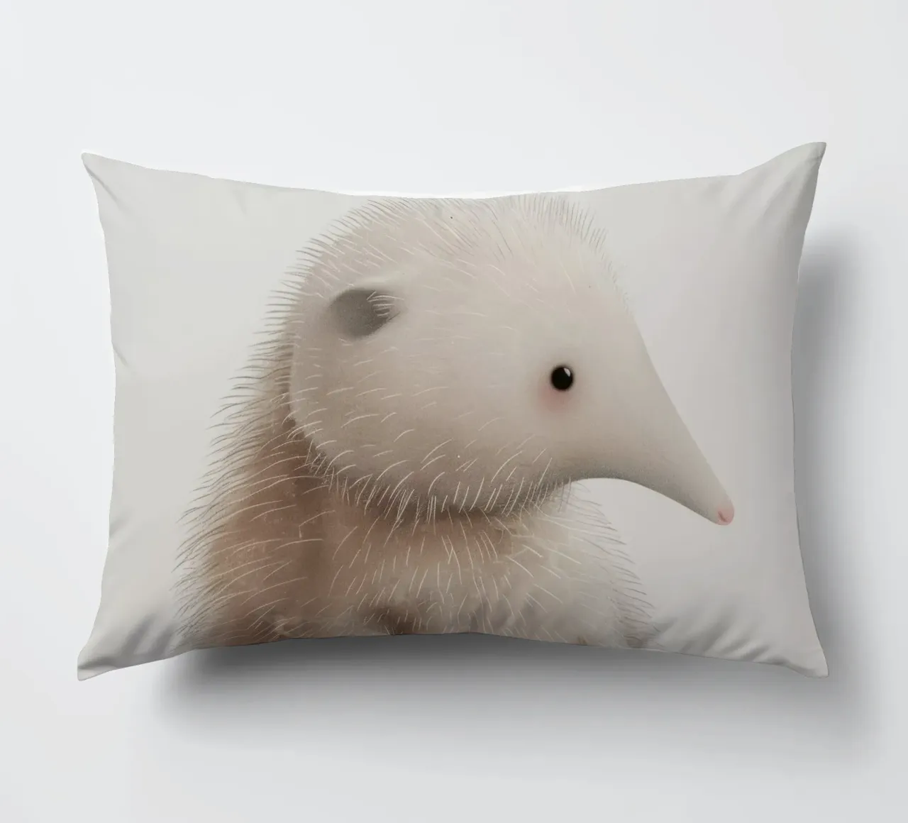 Illustration of a Furry hedgehog with a Proboscis decorative cushion by DesignDoodle